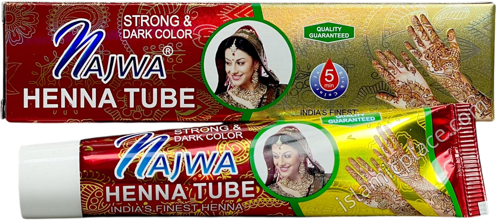 Red - Najwa Henna Tube - Cone Henna Paste (Red Maroon)