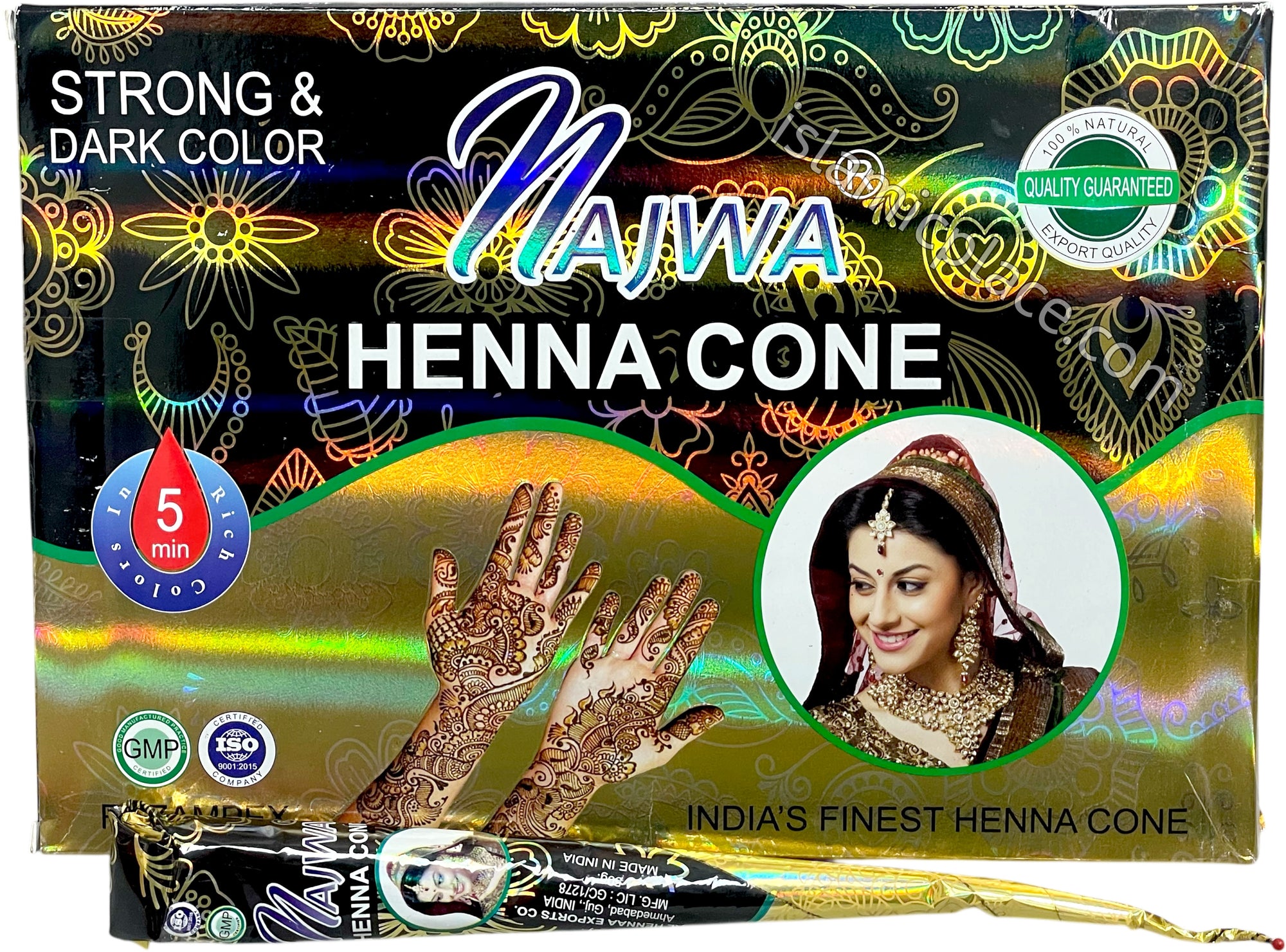 Black - Najwa Henna Cone Henna Paste - The Islamic Place