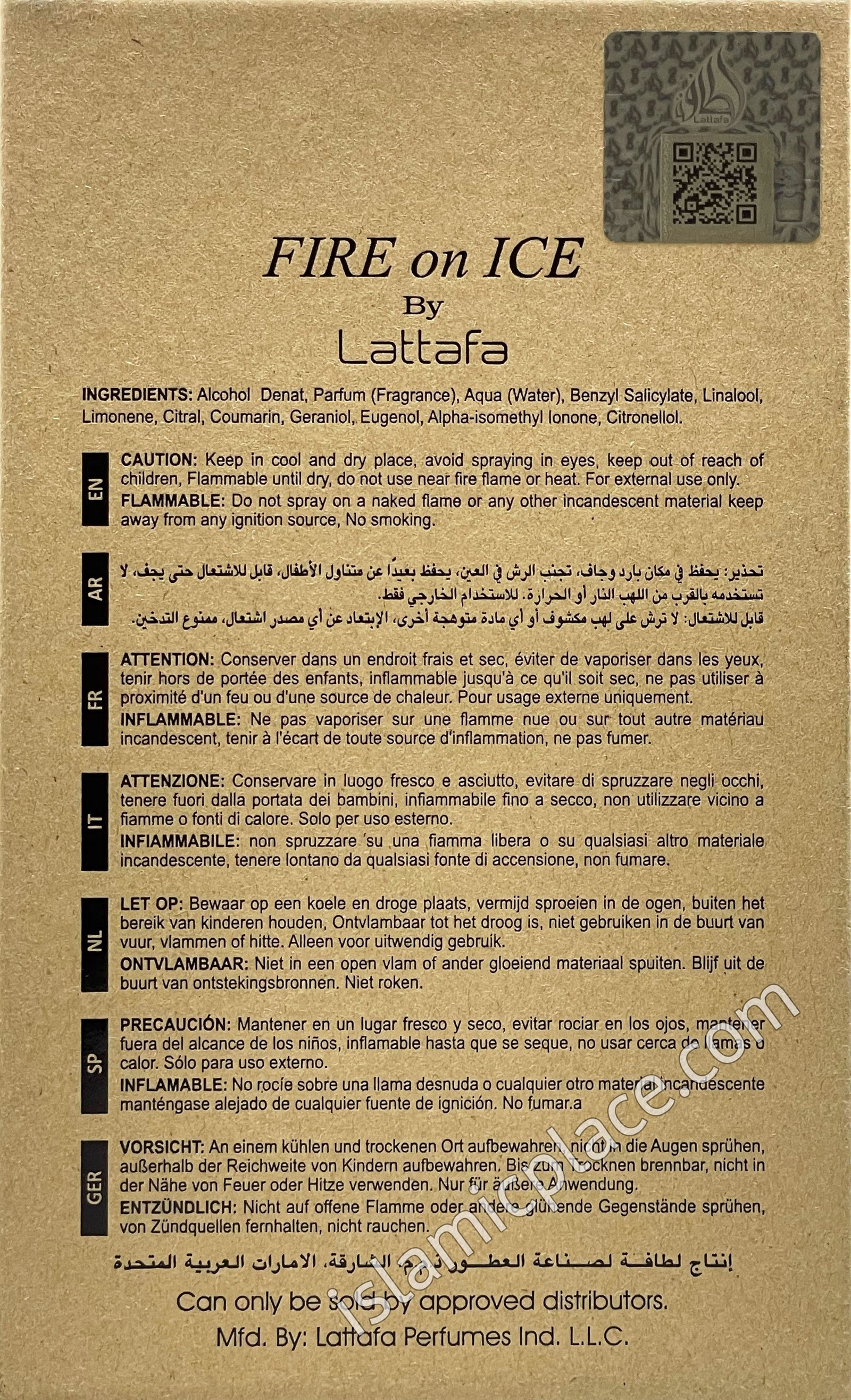 Fire on Ice - Perfume by Lattafa 110ml