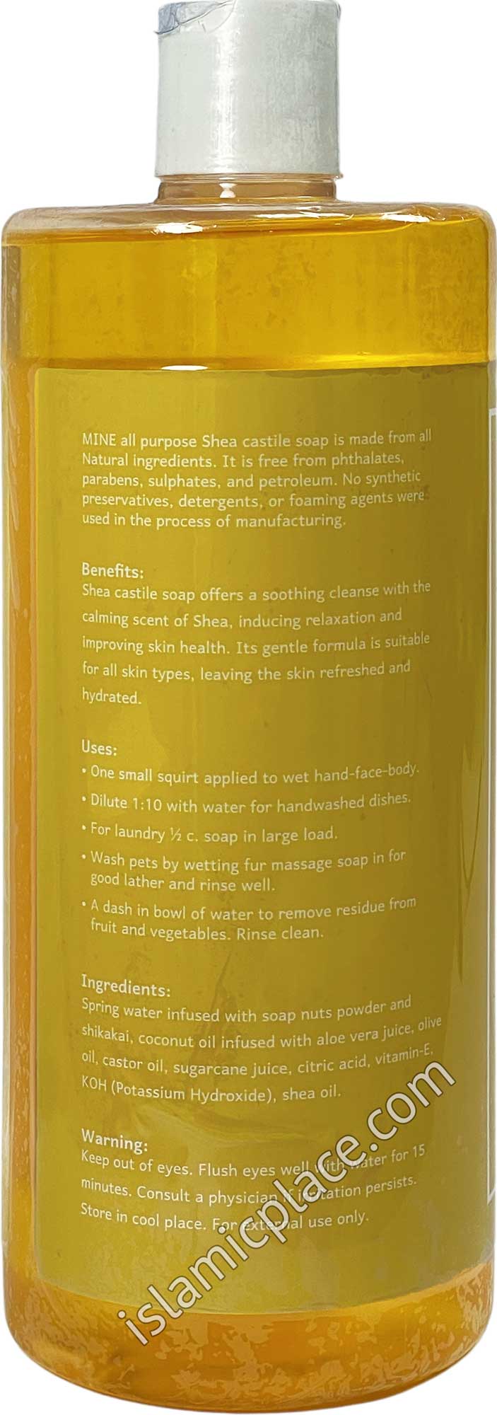 Shea - Pure Liquid Castile Soap - 32 oz by Mine Botanicals