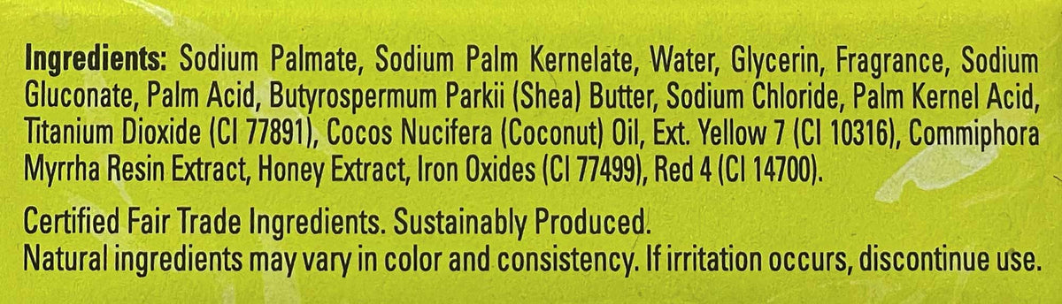 Raw Shea Butter Bar Soap with Raw Shea Butter, Myrrh Resin & Honey Extract - 8 oz bar by Mine Botanicals