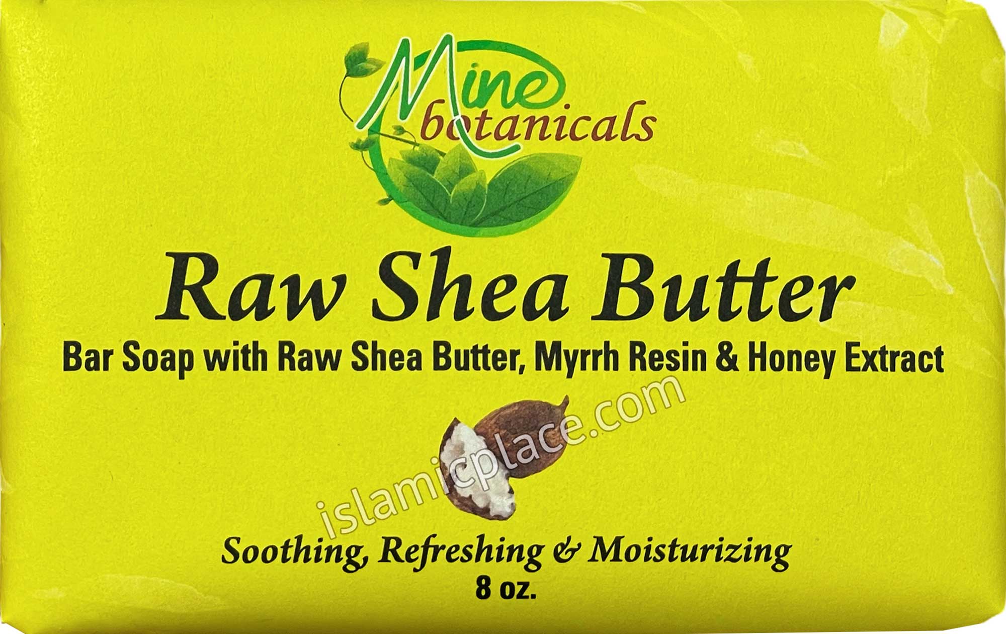 Raw Shea Butter Bar Soap with Raw Shea Butter, Myrrh Resin & Honey Extract - 8 oz bar by Mine Botanicals