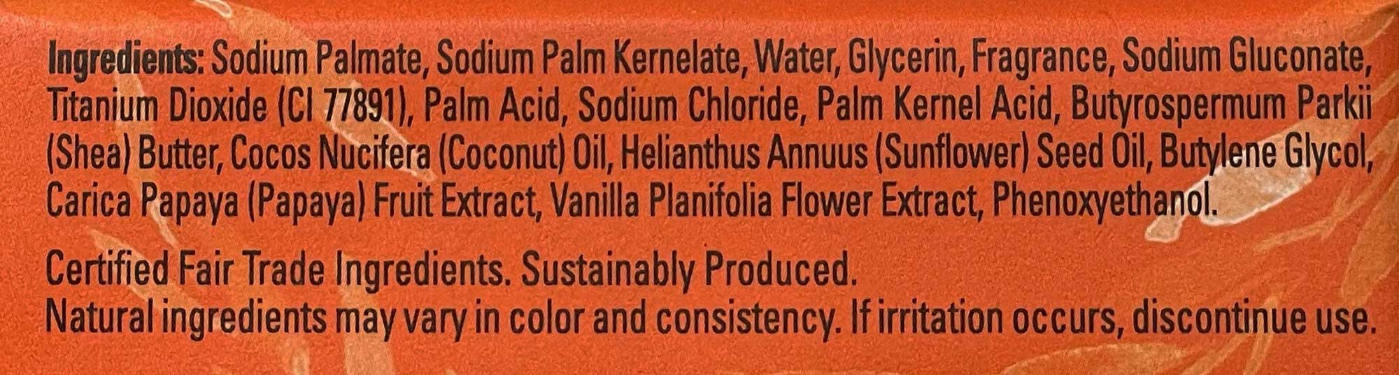 Coconut & Papaya Bar Soap with Papaya Fruit & Vanilla Flower Extract - 8 oz bar by Mine Botanicals