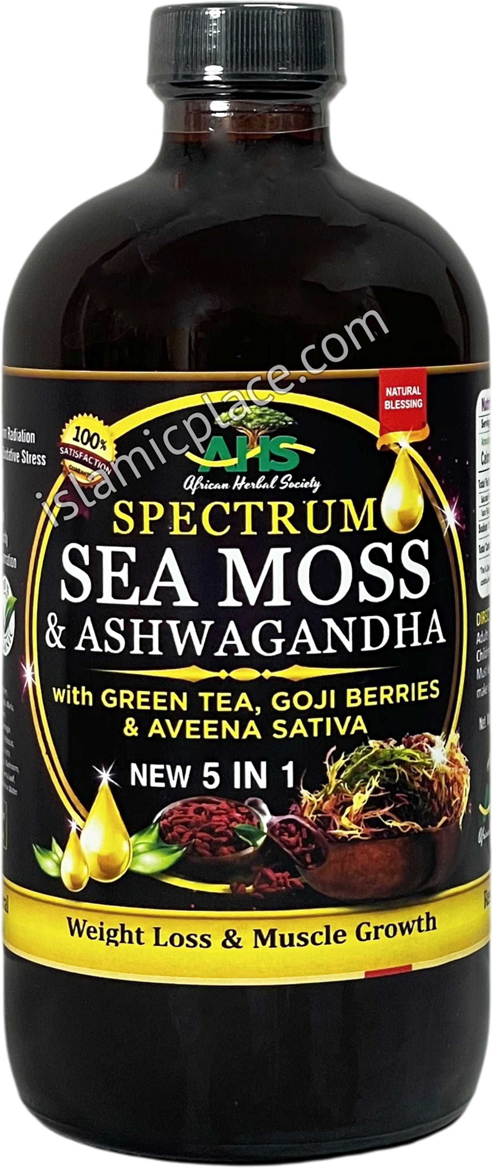 Spectrum Sea Moss & Ashwagandha with Green Tea, Goji Berries and Aveena Sativa 16 oz
