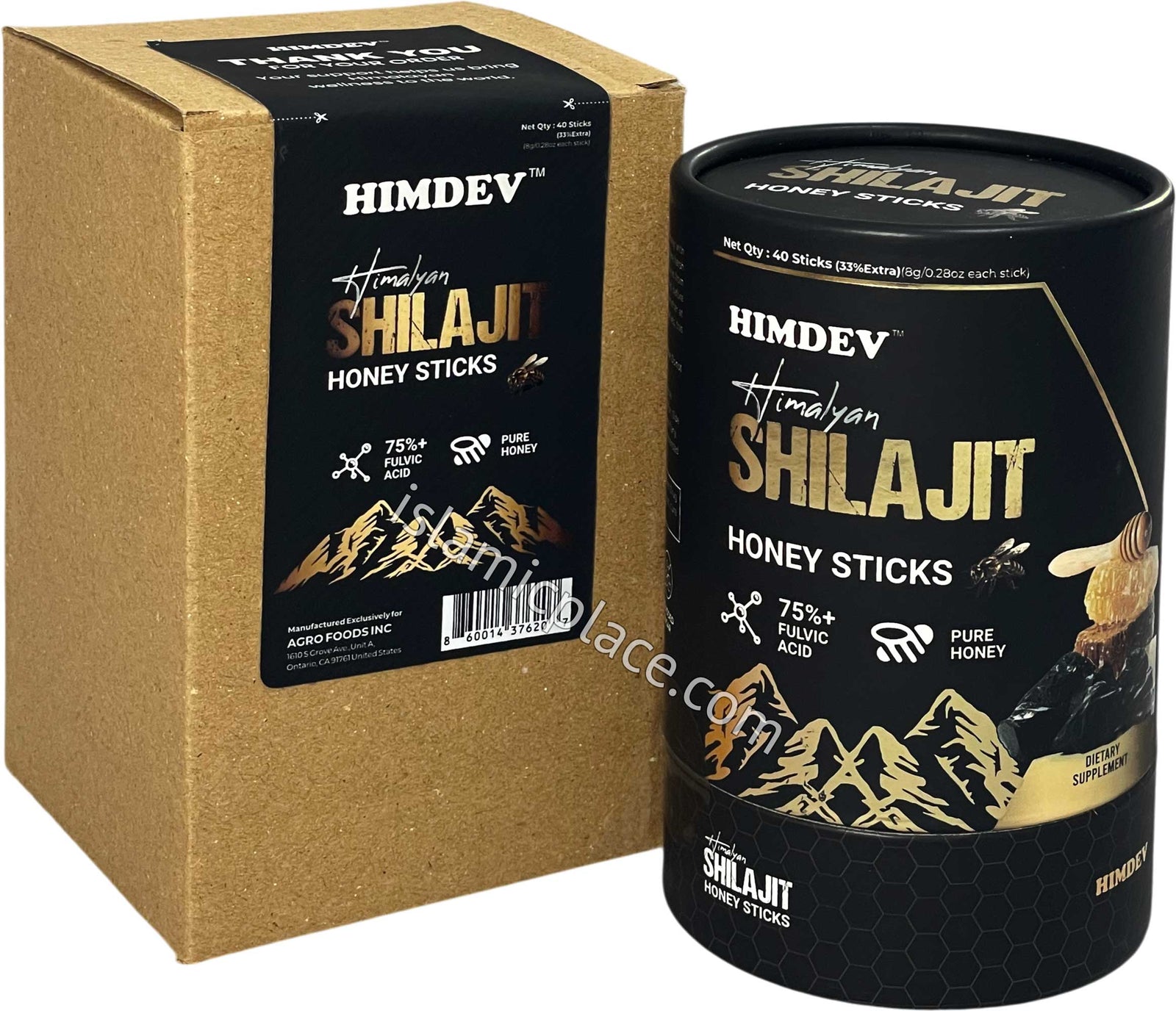 Himalayan Shilajit Honey Sticks with 75%+ Fulvic Acid - 40 Sticks