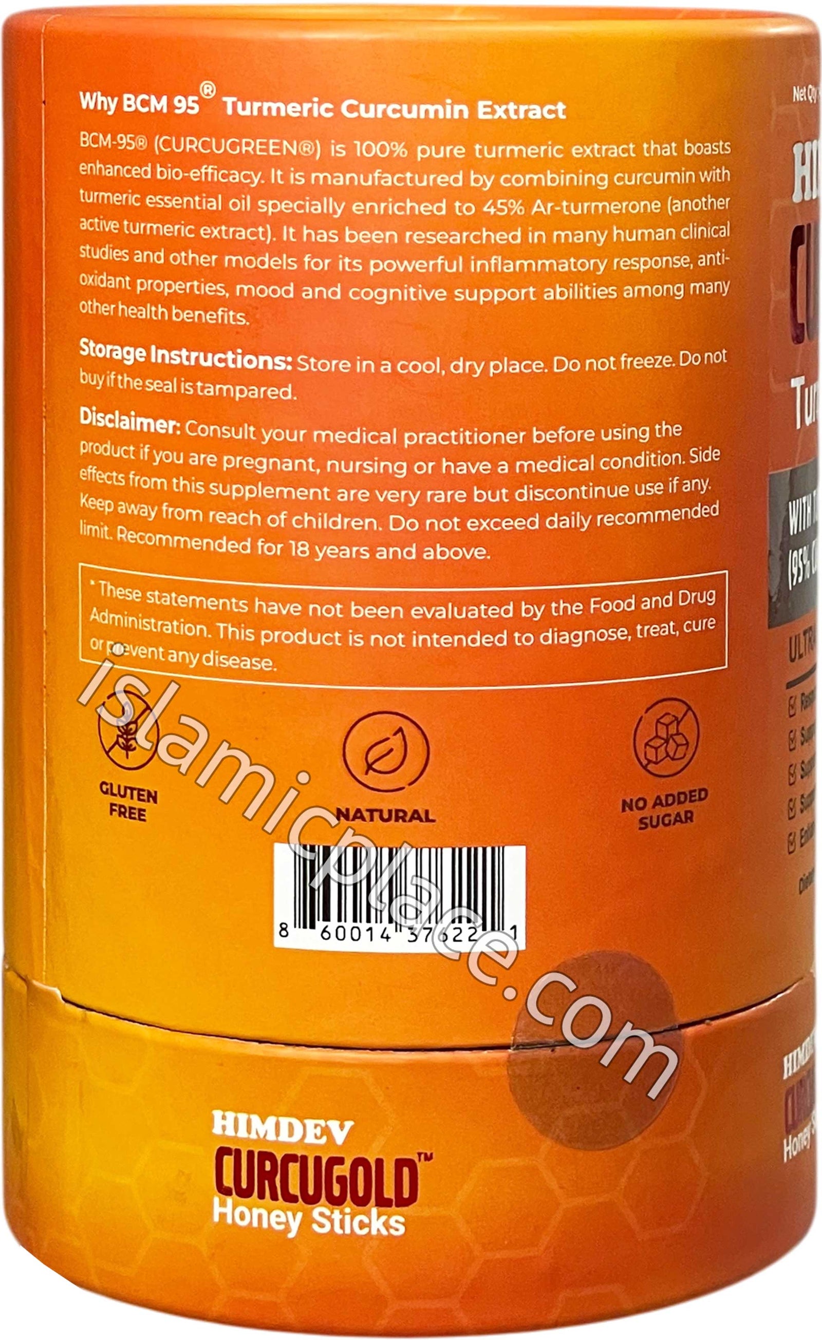 Curcugold Turmeric Honey Sticks with Termeric Curcumin BCM-95 Extract + Bioperine - 40 Sticks