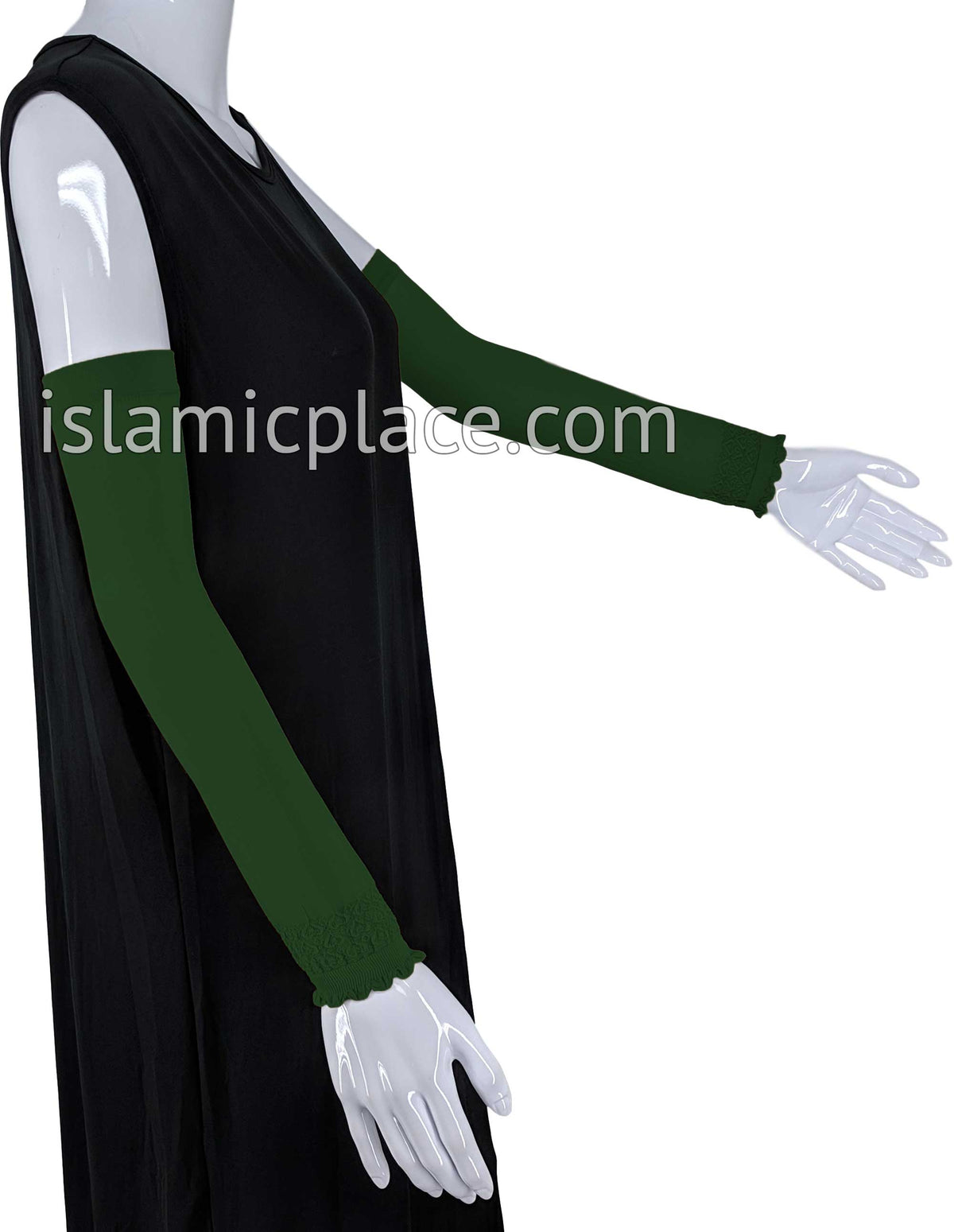 Green - Plain Wrist to Elbow Stretch Sleeve