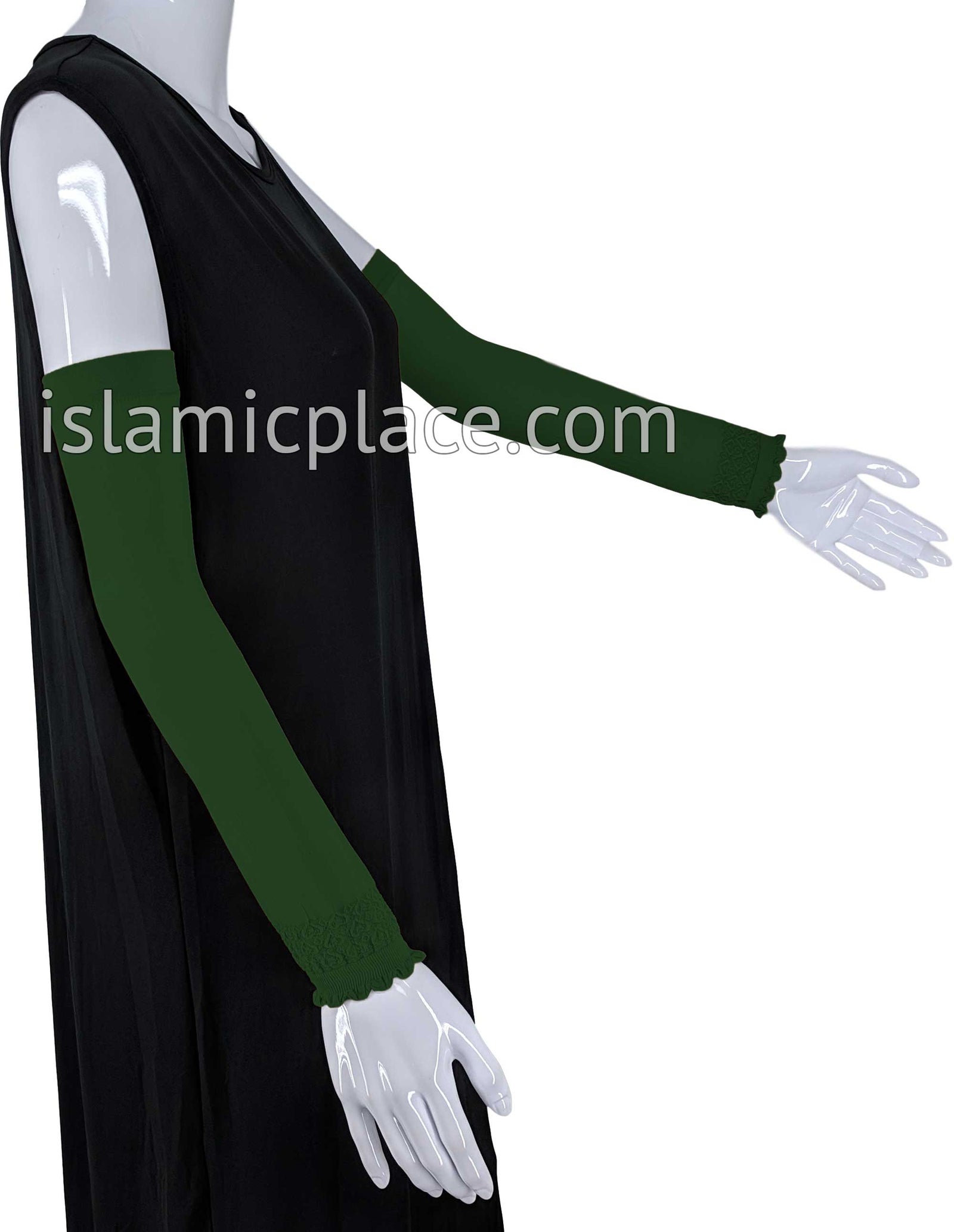 Green - Plain Wrist to Elbow Stretch Sleeve