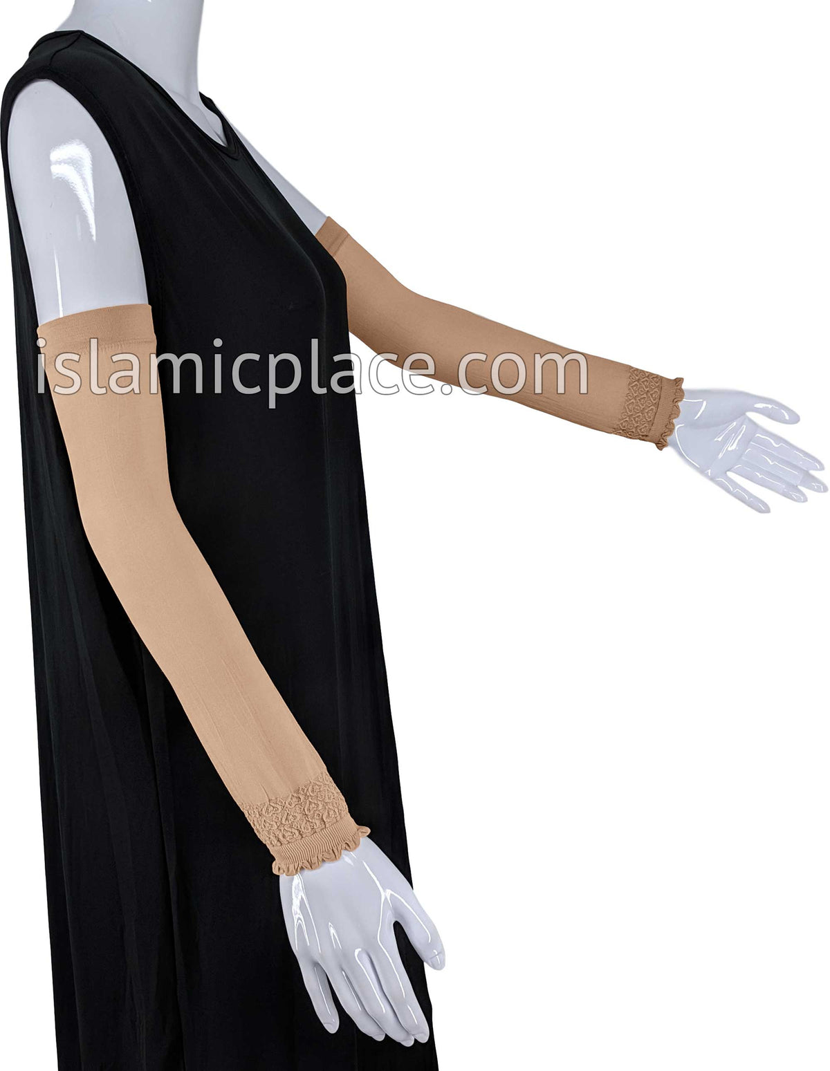 Oatmeal - Plain Wrist to Elbow Stretch Sleeve