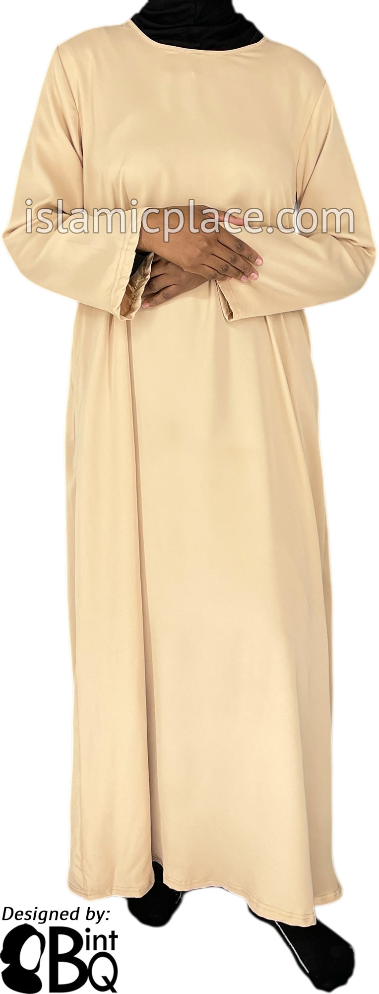 Beige - Basics Plain Abaya by BintQ