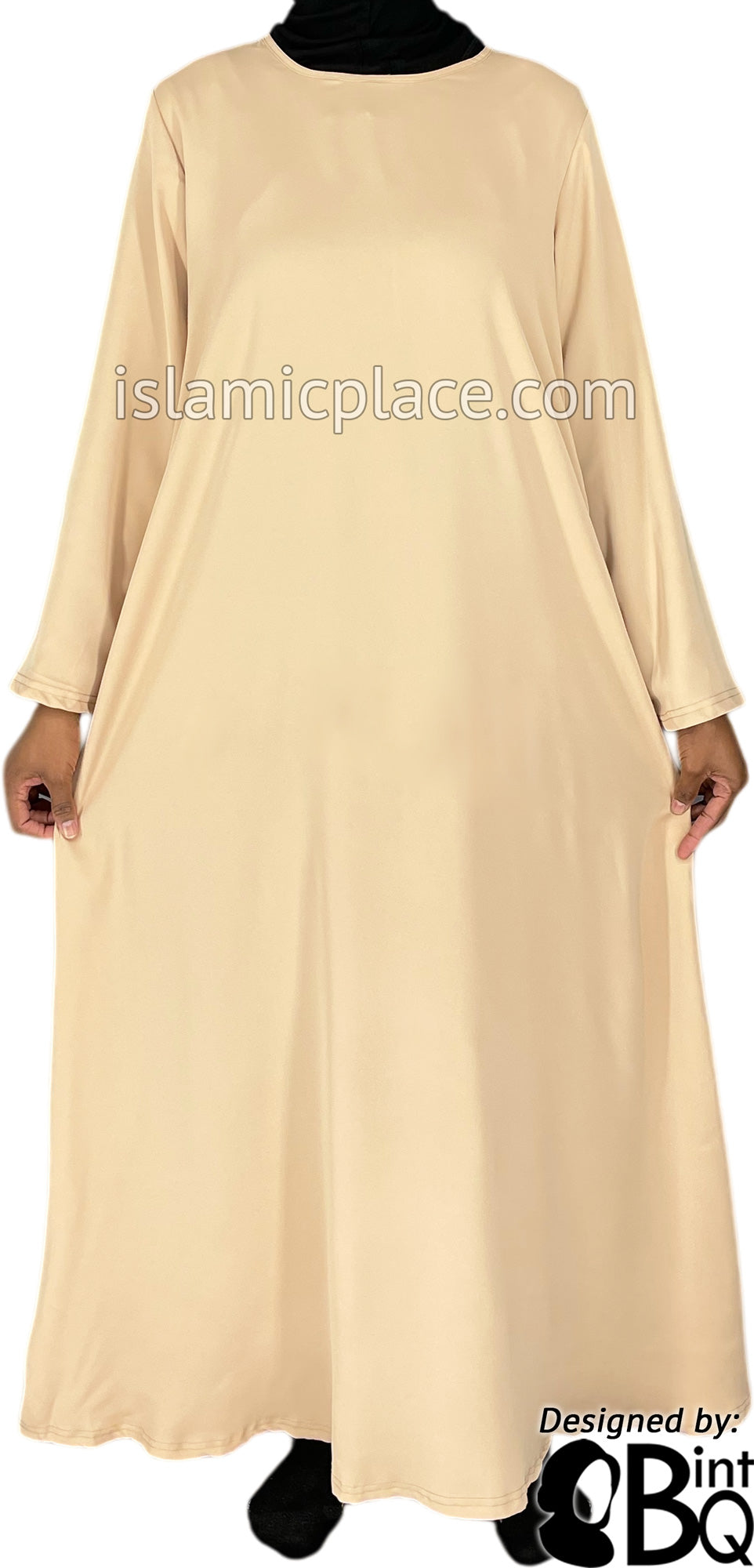 Beige - Basics Plain Abaya by BintQ