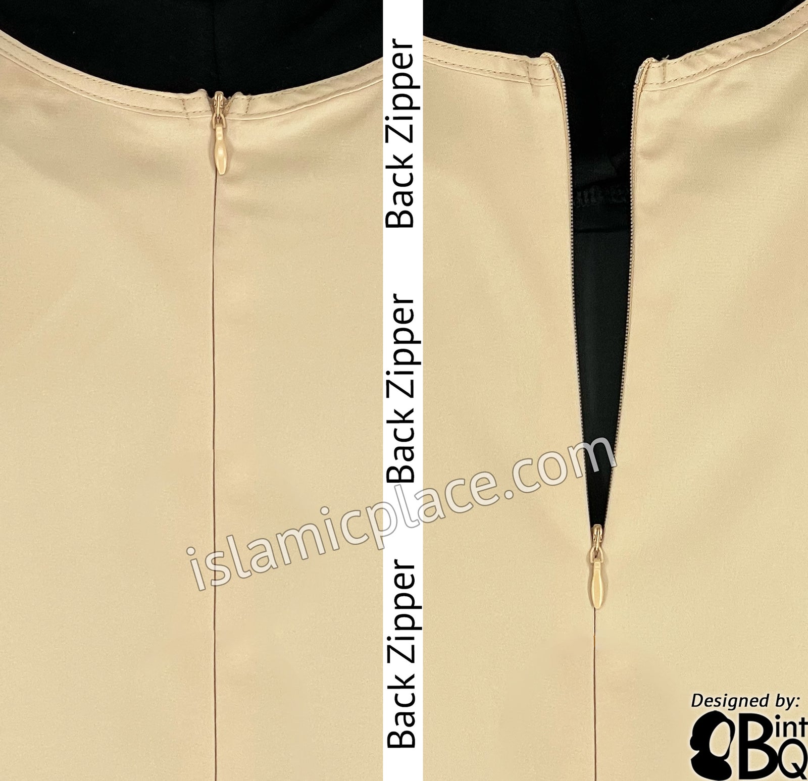 Beige - Basics Plain Abaya by BintQ