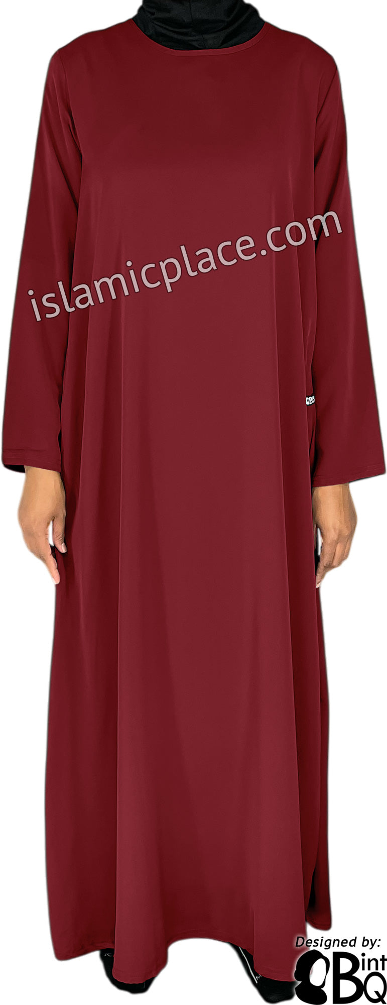Burgundy - Basics Plain Abaya by BintQ Burgundy - Basics Plain Abaya by BintQ