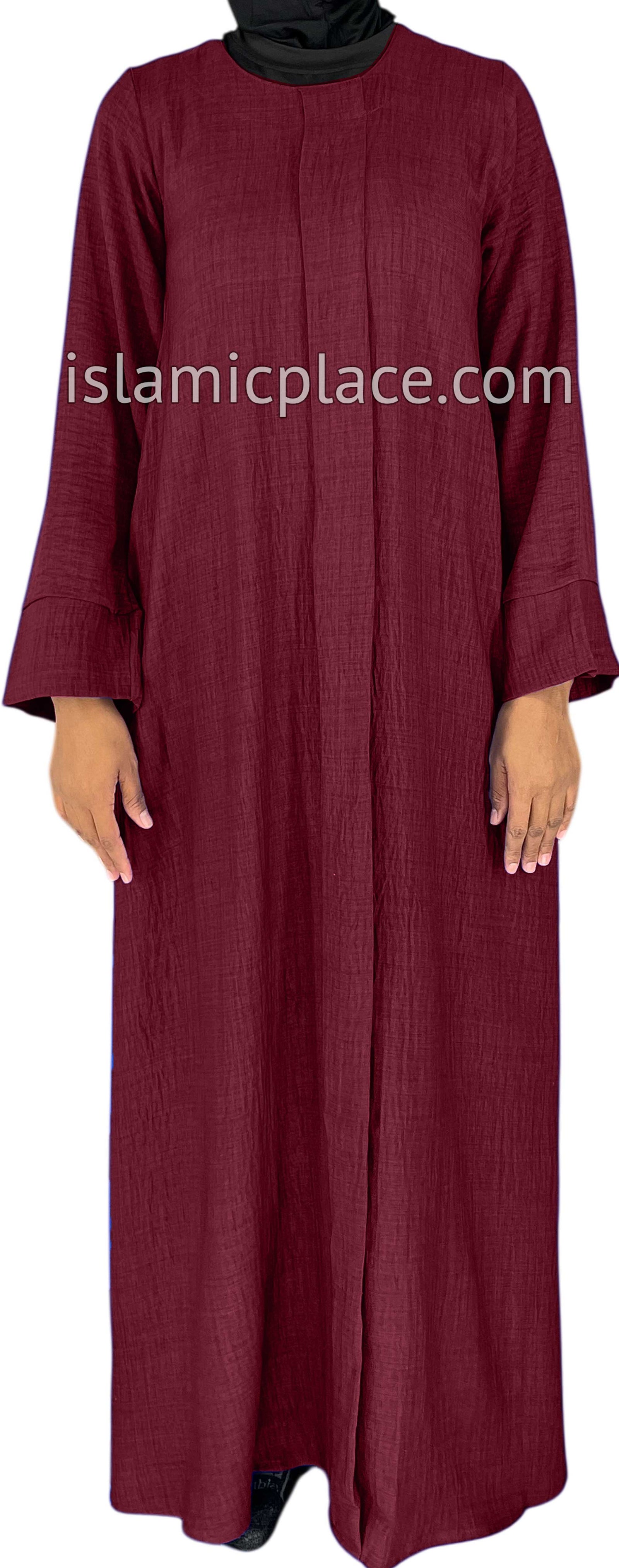 Burgundy - Layla Style Flowy Abaya