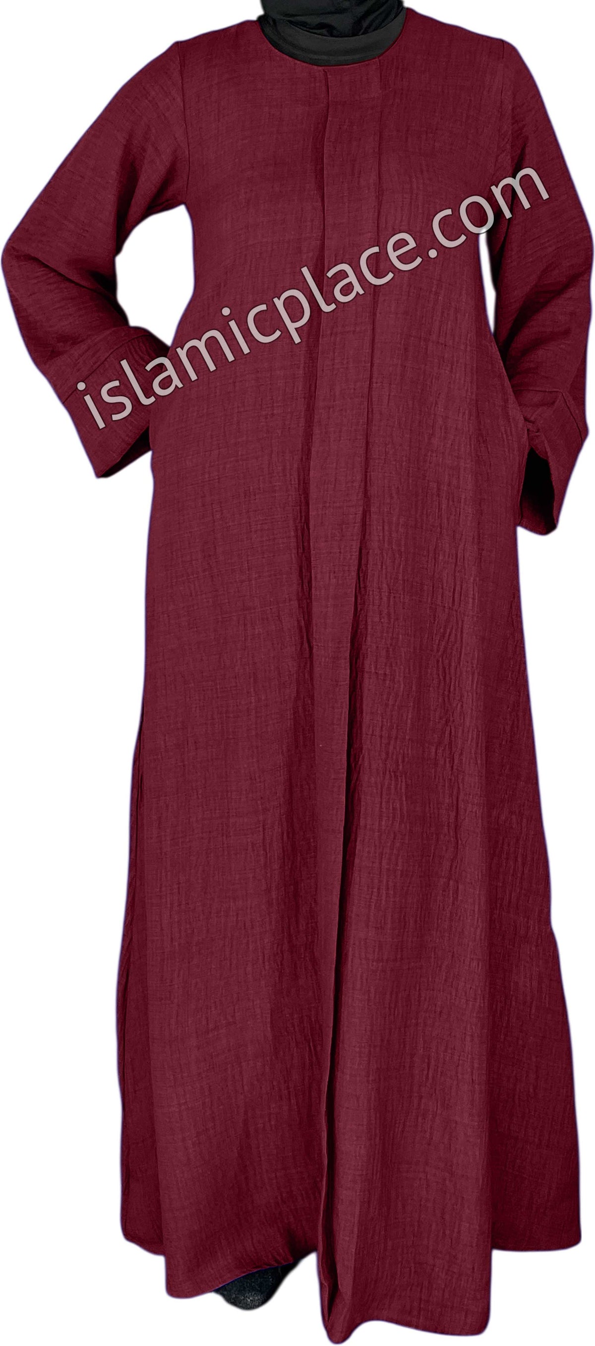 Burgundy - Layla Style Flowy Abaya