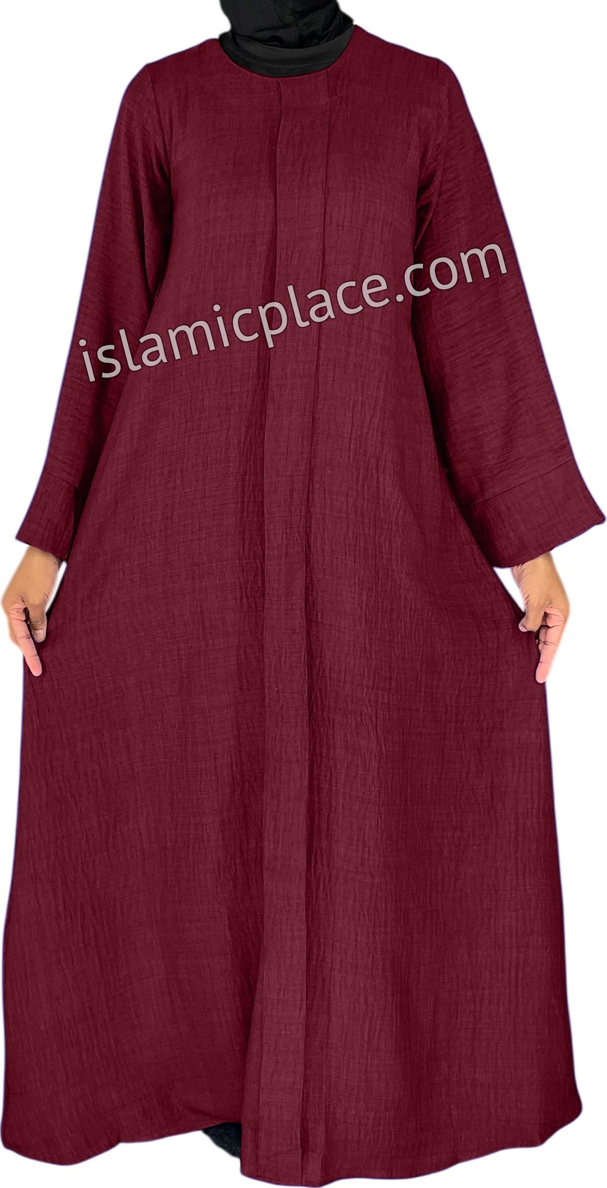 Burgundy - Layla Style Flowy Abaya
