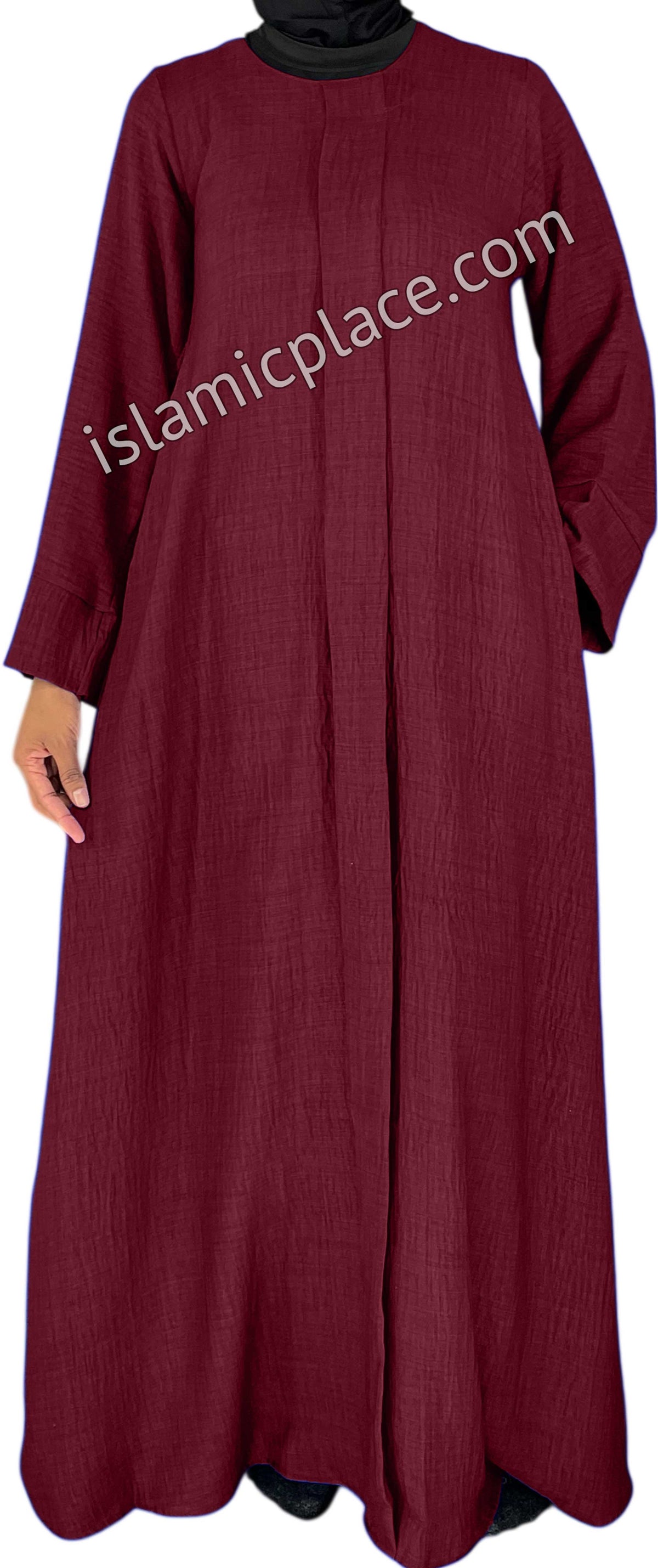 Burgundy - Layla Style Flowy Abaya