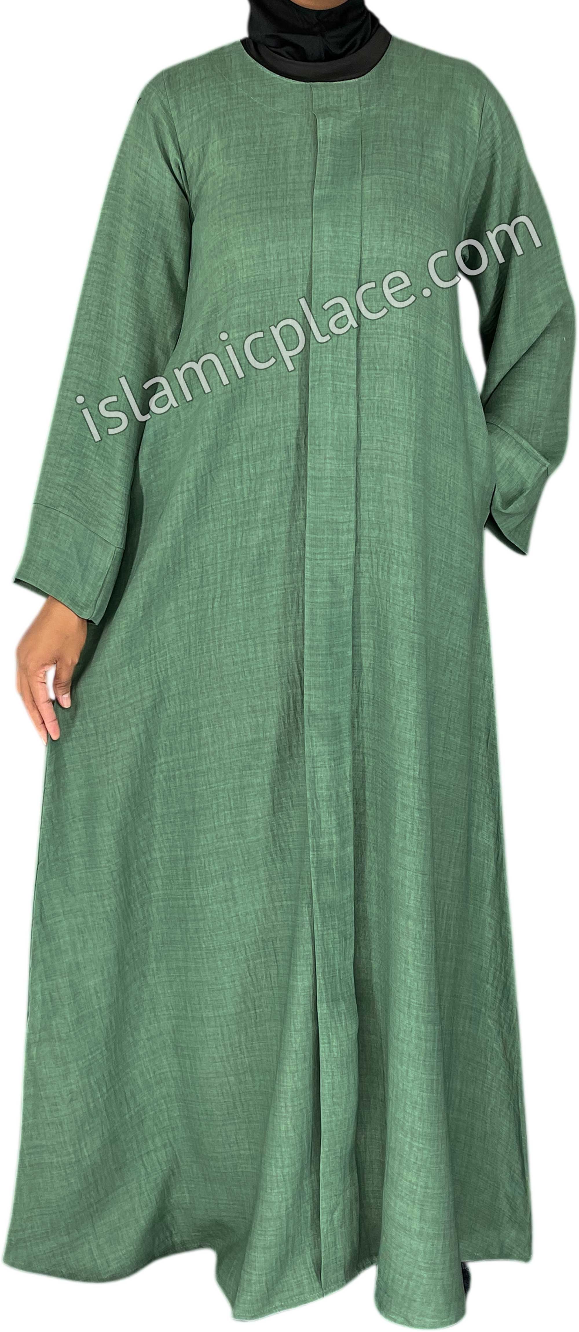 Sage Green - Layla Style Flowy Abaya - The Islamic Place Sage Green - Layla Style Flowy Abaya - The Islamic Place