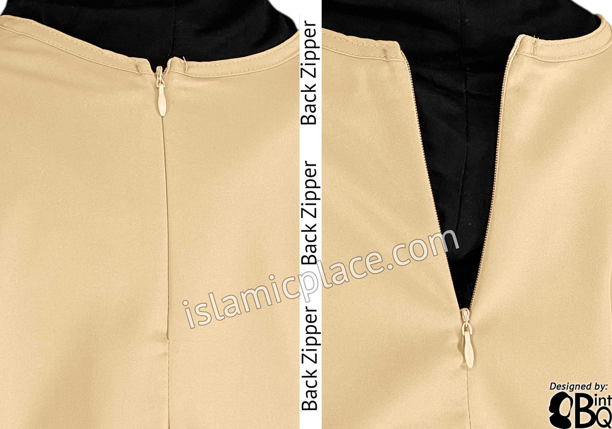 Beige - Girl's Basics Plain Abaya by BintQ