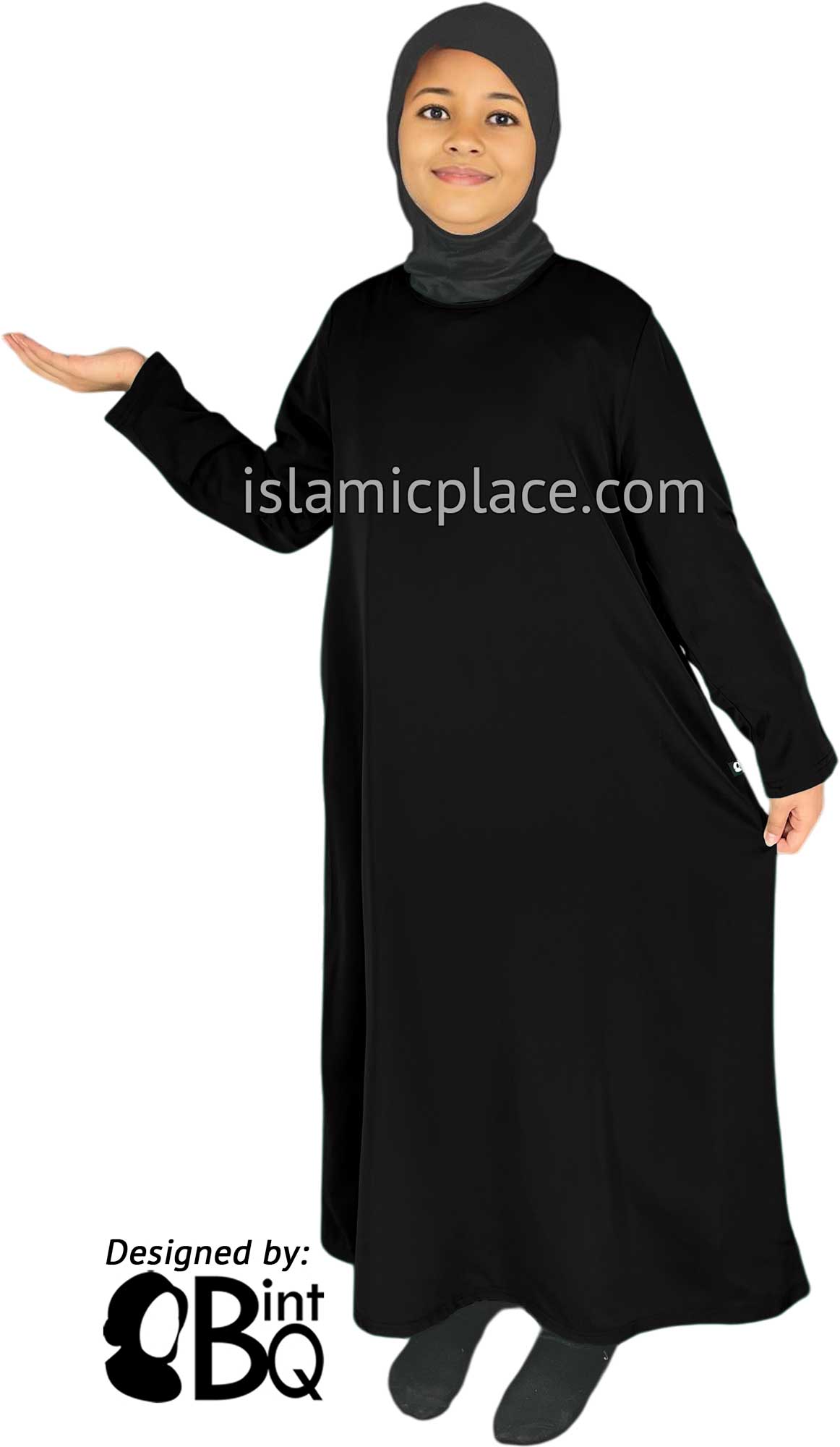 Black - Girl's Basics Plain Abaya by BintQ