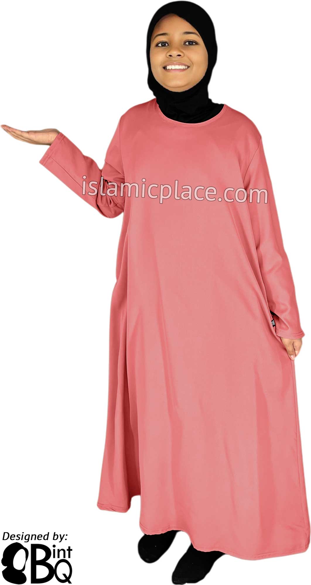 Blushing Pink - Girl's Basics Plain Abaya by BintQ