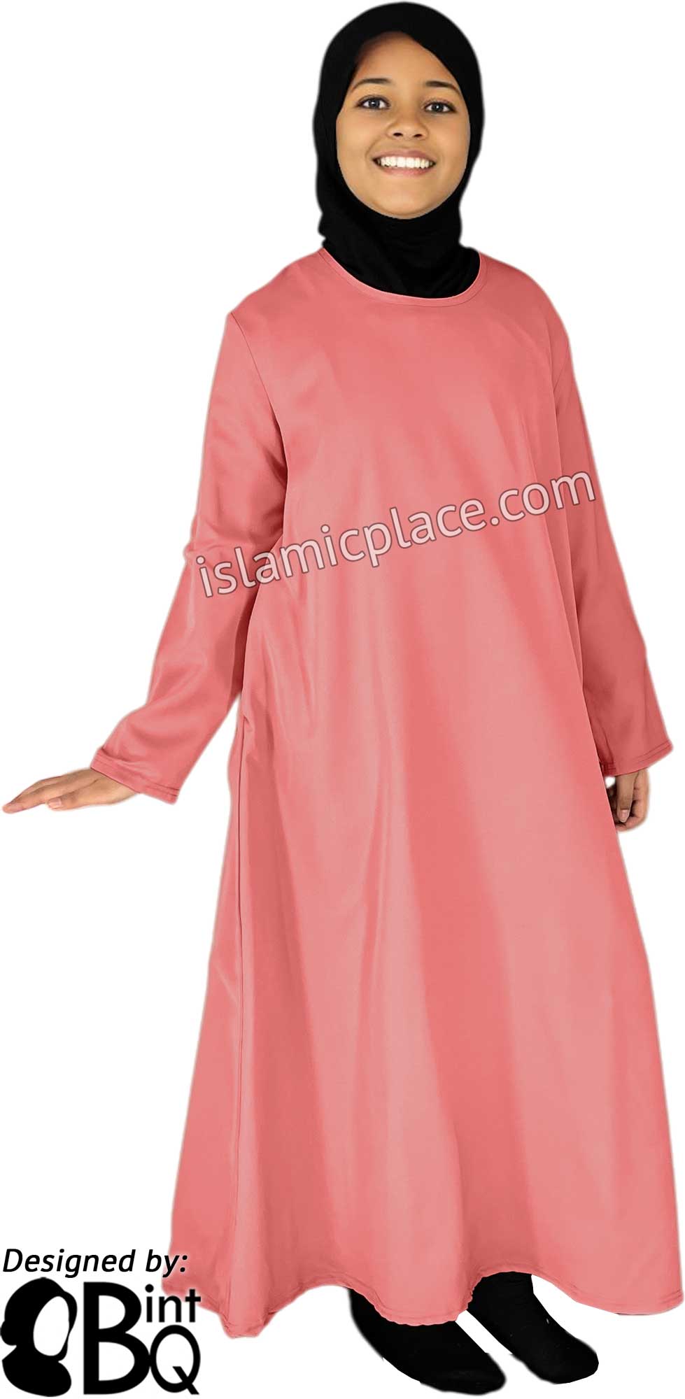 Blushing Pink - Girl's Basics Plain Abaya by BintQ