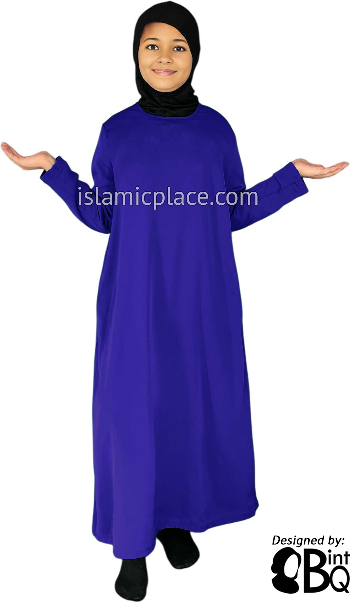 Cobalt - Girl's Basics Plain Abaya by BintQ