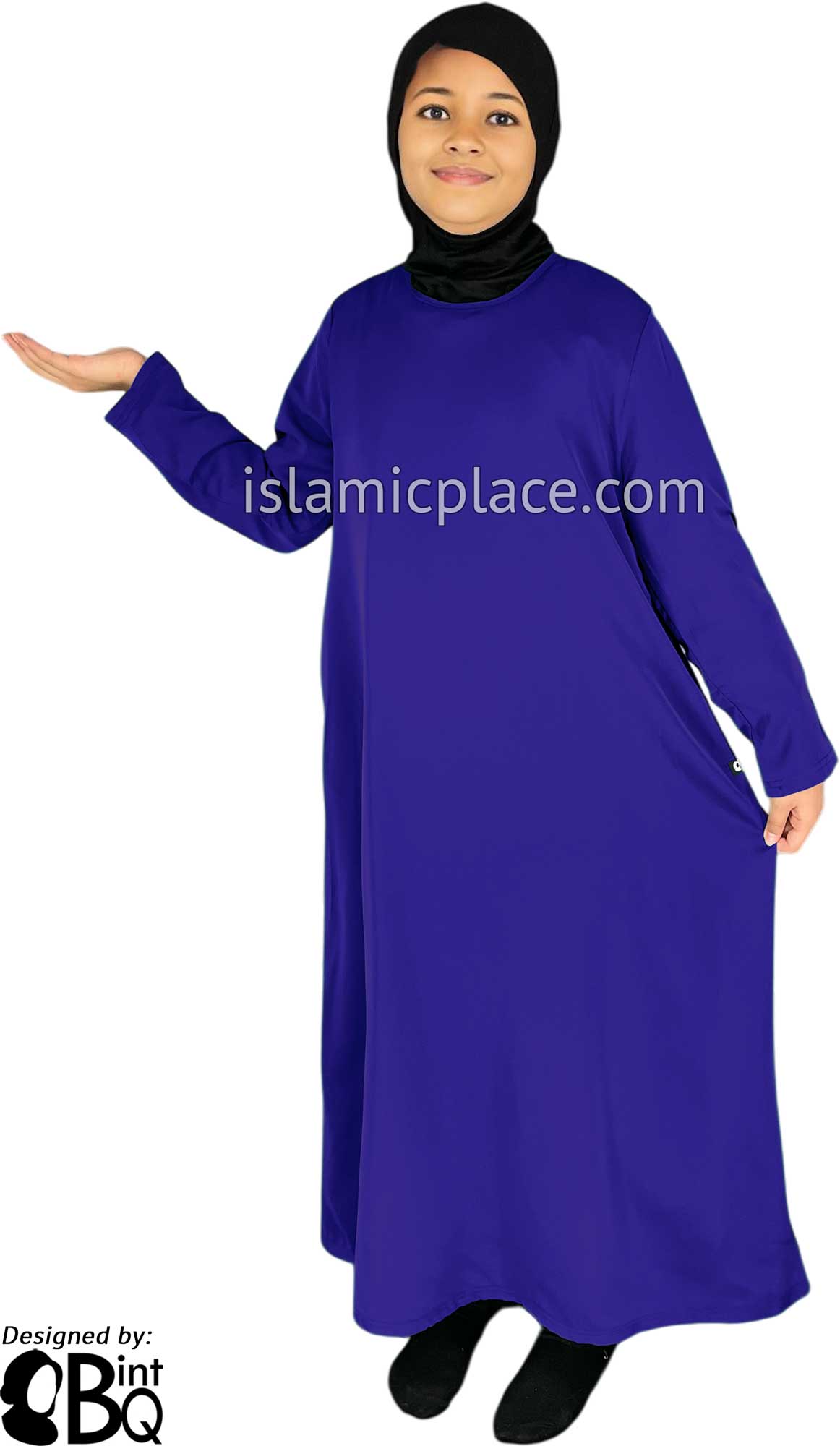 Cobalt - Girl's Basics Plain Abaya by BintQ