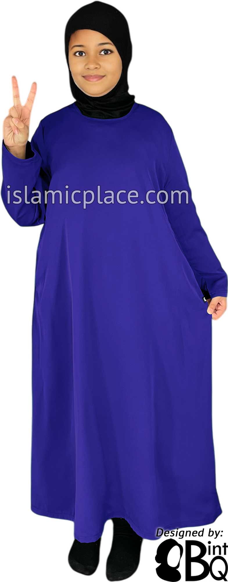 Cobalt - Girl's Basics Plain Abaya by BintQ