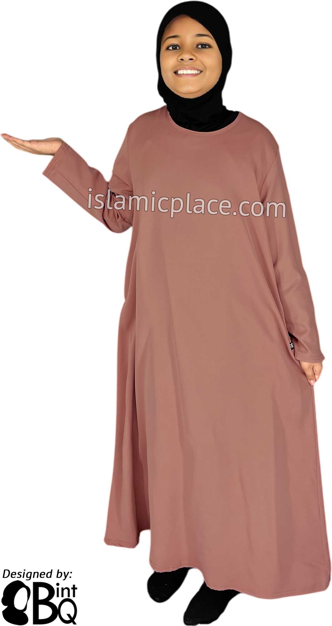 Dusty Rose - Girl's Basics Plain Abaya by BintQ