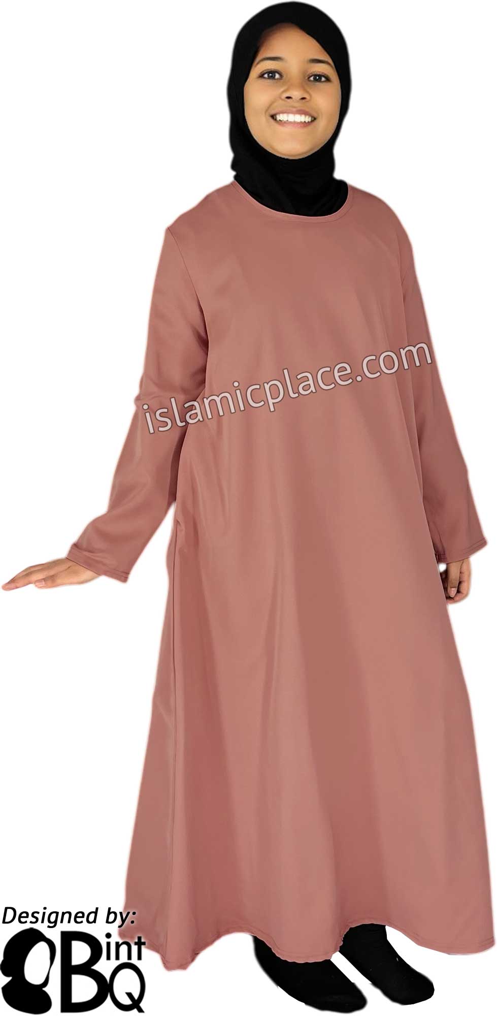 Dusty Rose - Girl's Basics Plain Abaya by BintQ