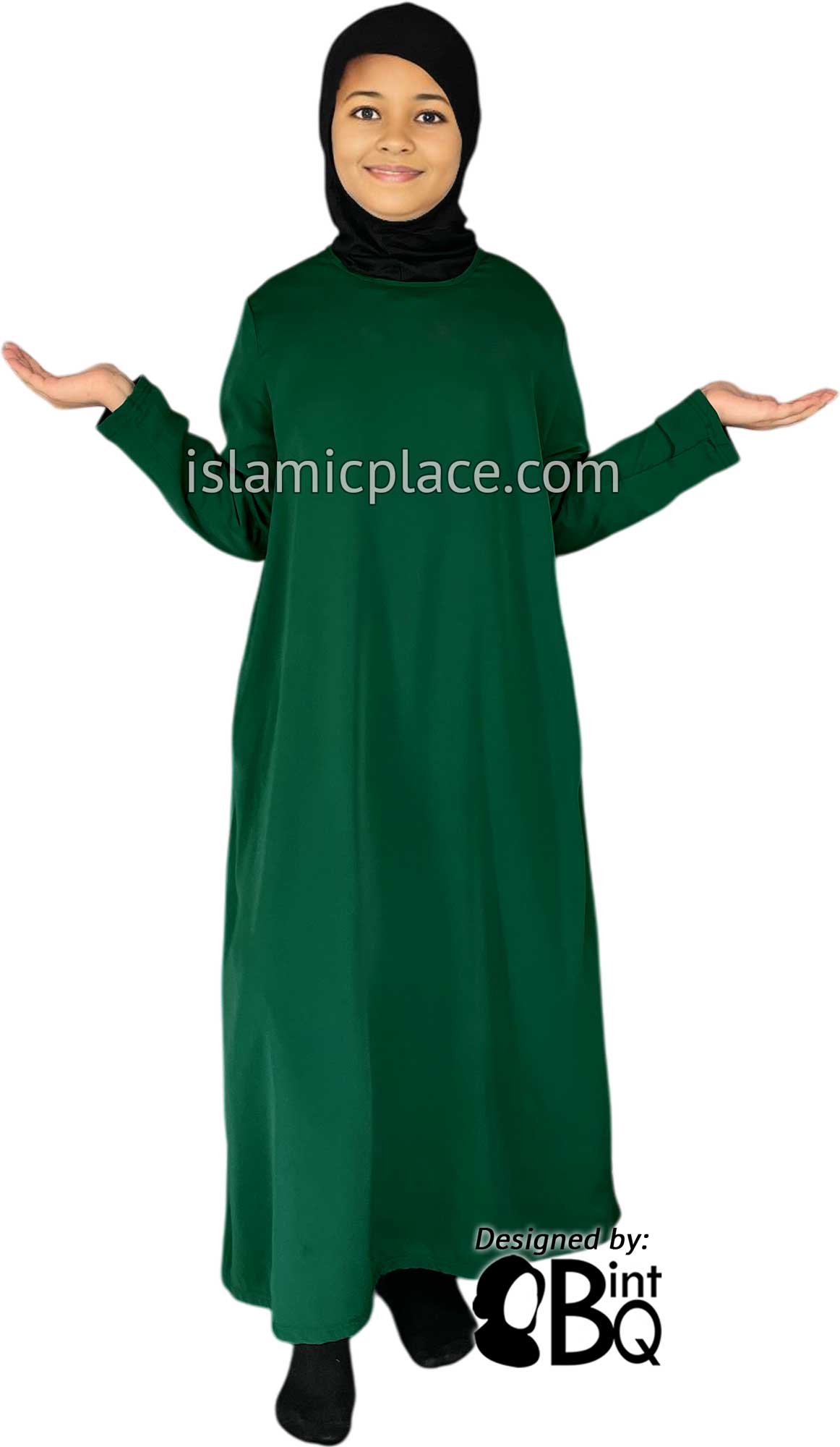 Hunter Green - Girl's Basics Plain Abaya by BintQ