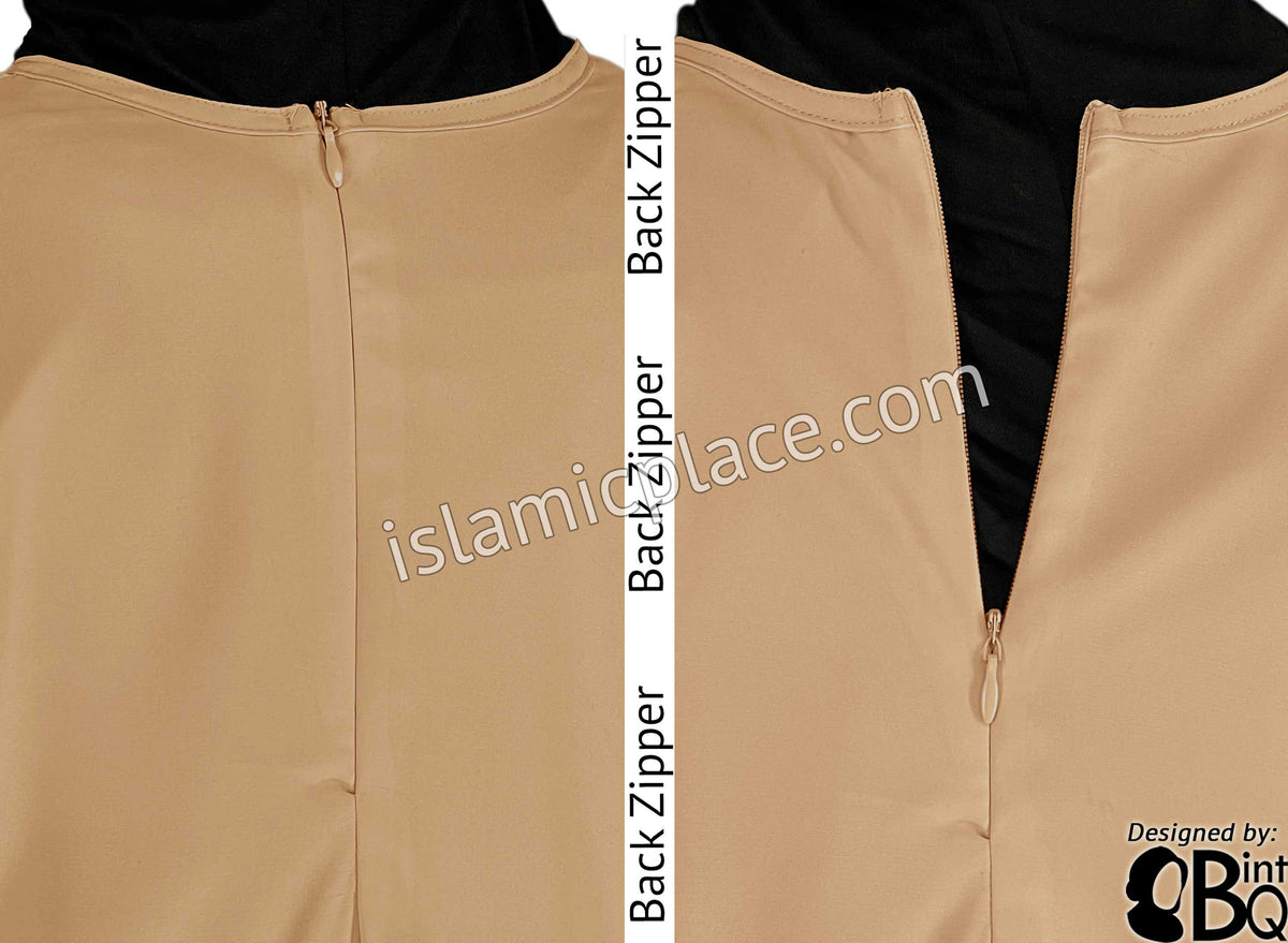 Khaki - Girl's Basics Plain Abaya by BintQ