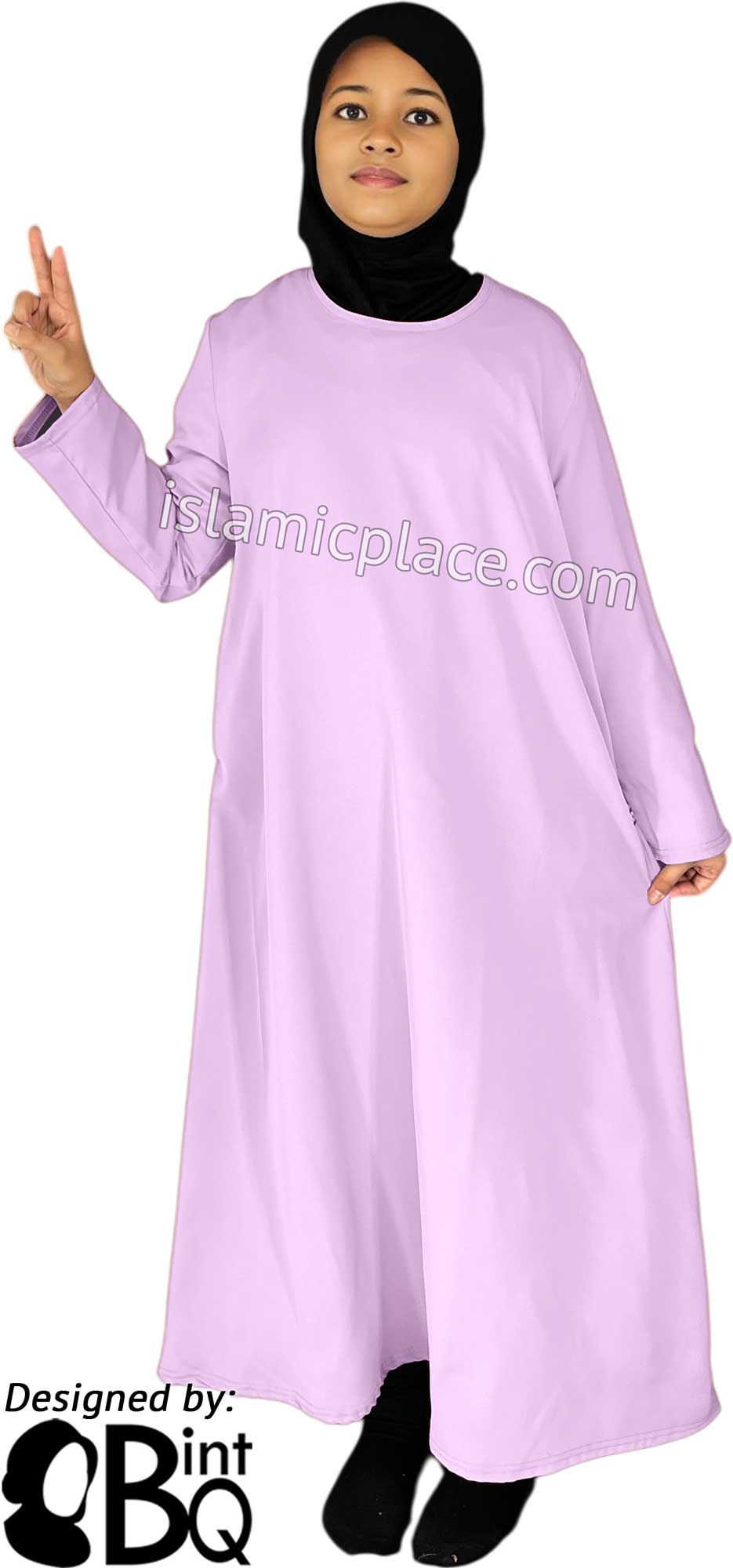 Lilac - Girl's Basics Plain Abaya by BintQ