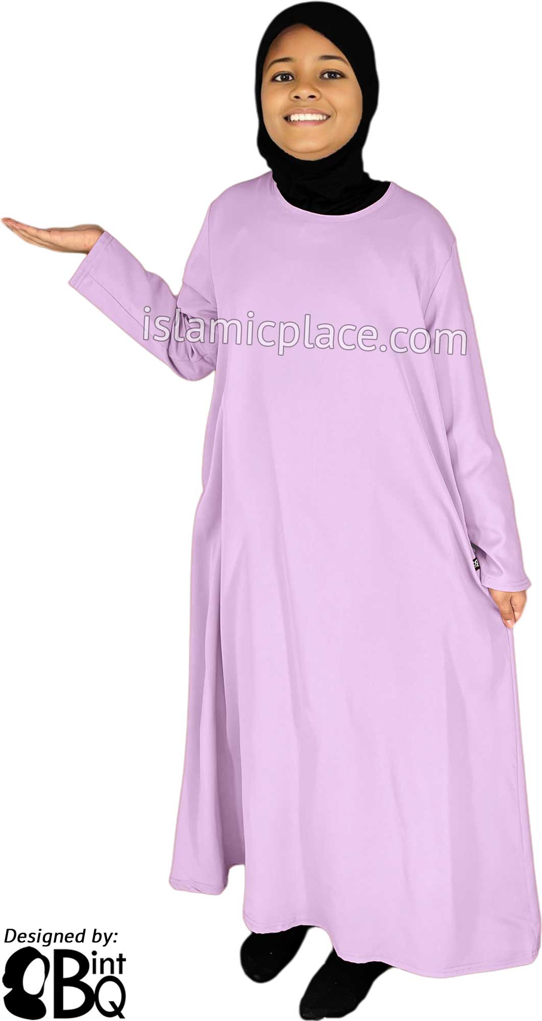 Lilac - Girl's Basics Plain Abaya by BintQ