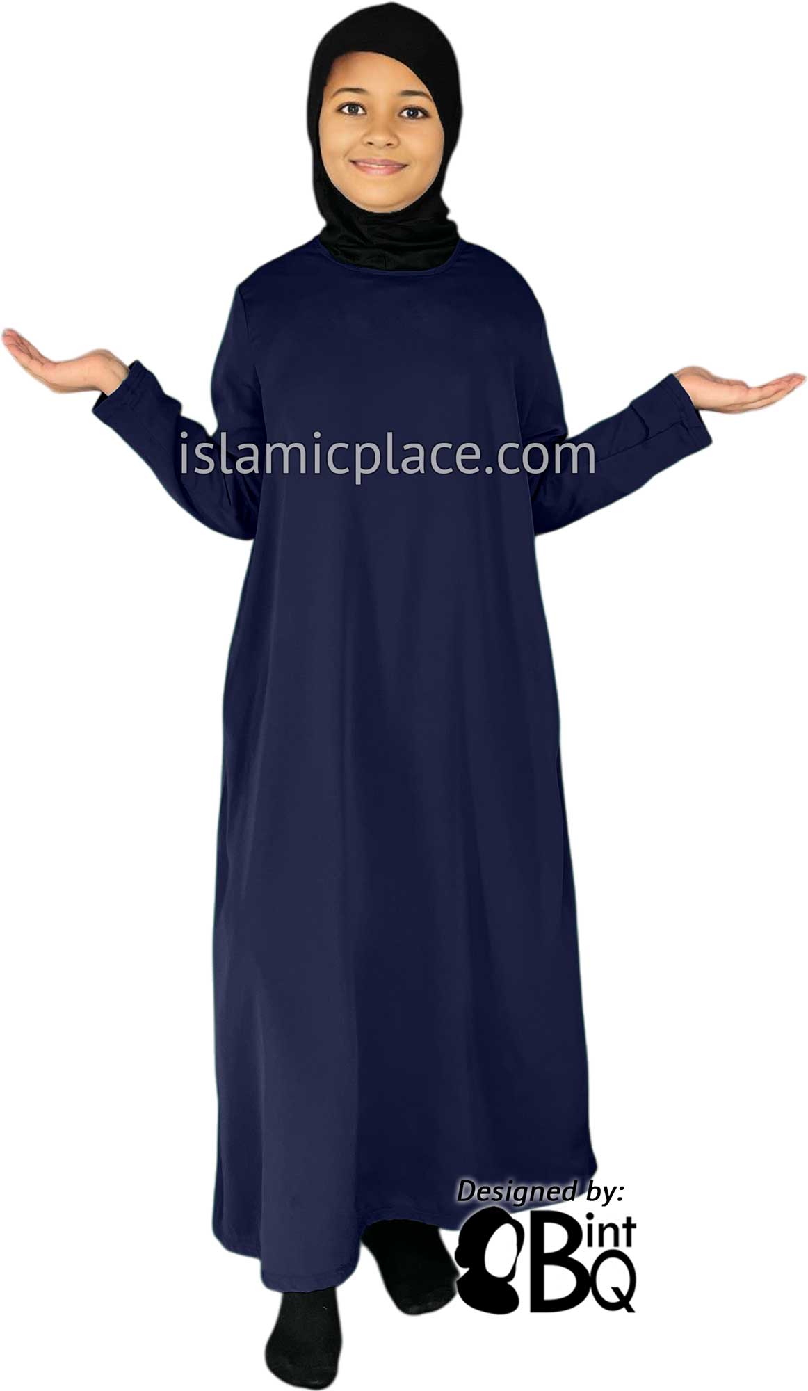 Navy - Girl&#39;s Basics Plain Abaya by BintQ