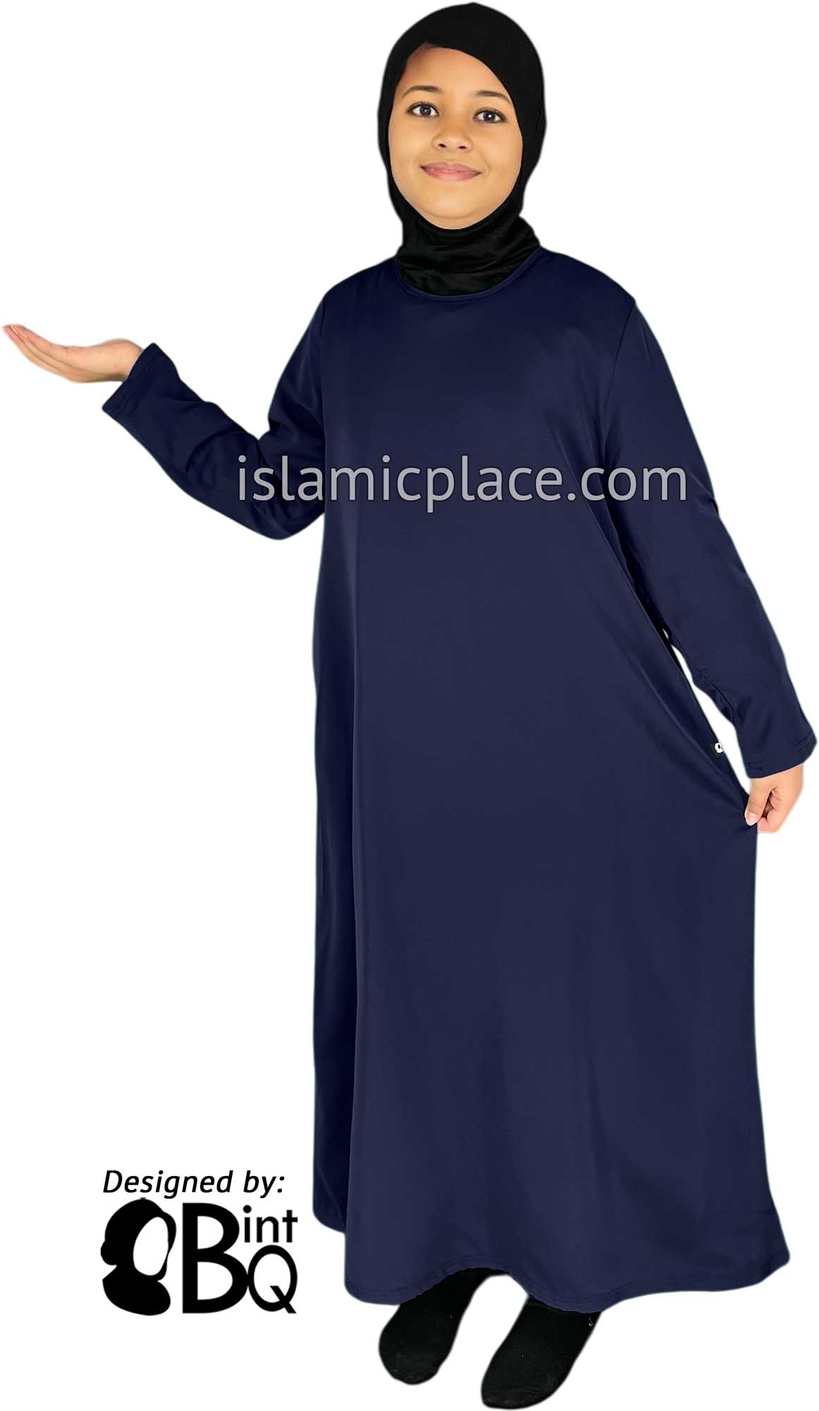 Navy - Girl's Basics Plain Abaya by BintQ