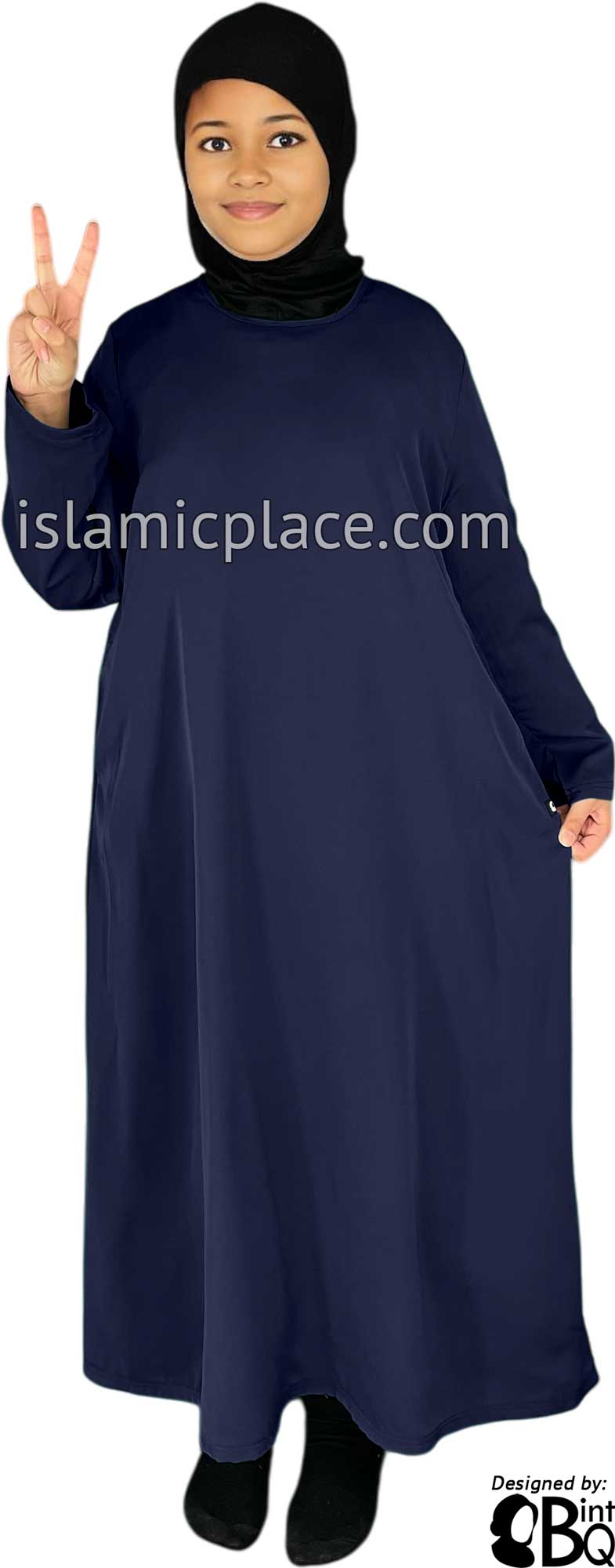 Navy - Girl's Basics Plain Abaya by BintQ