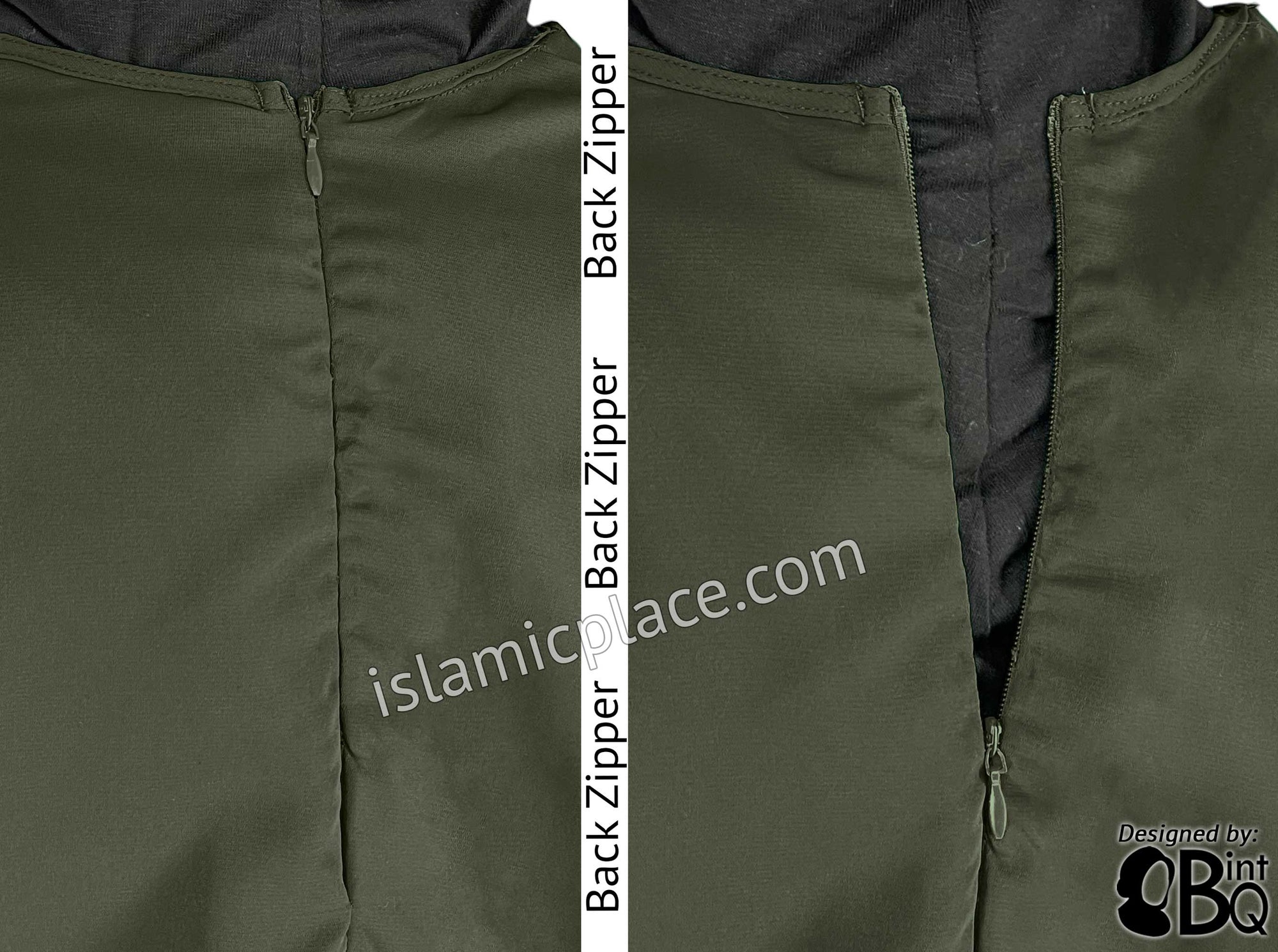 Olive Green - Girl's Basics Plain Abaya by BintQ