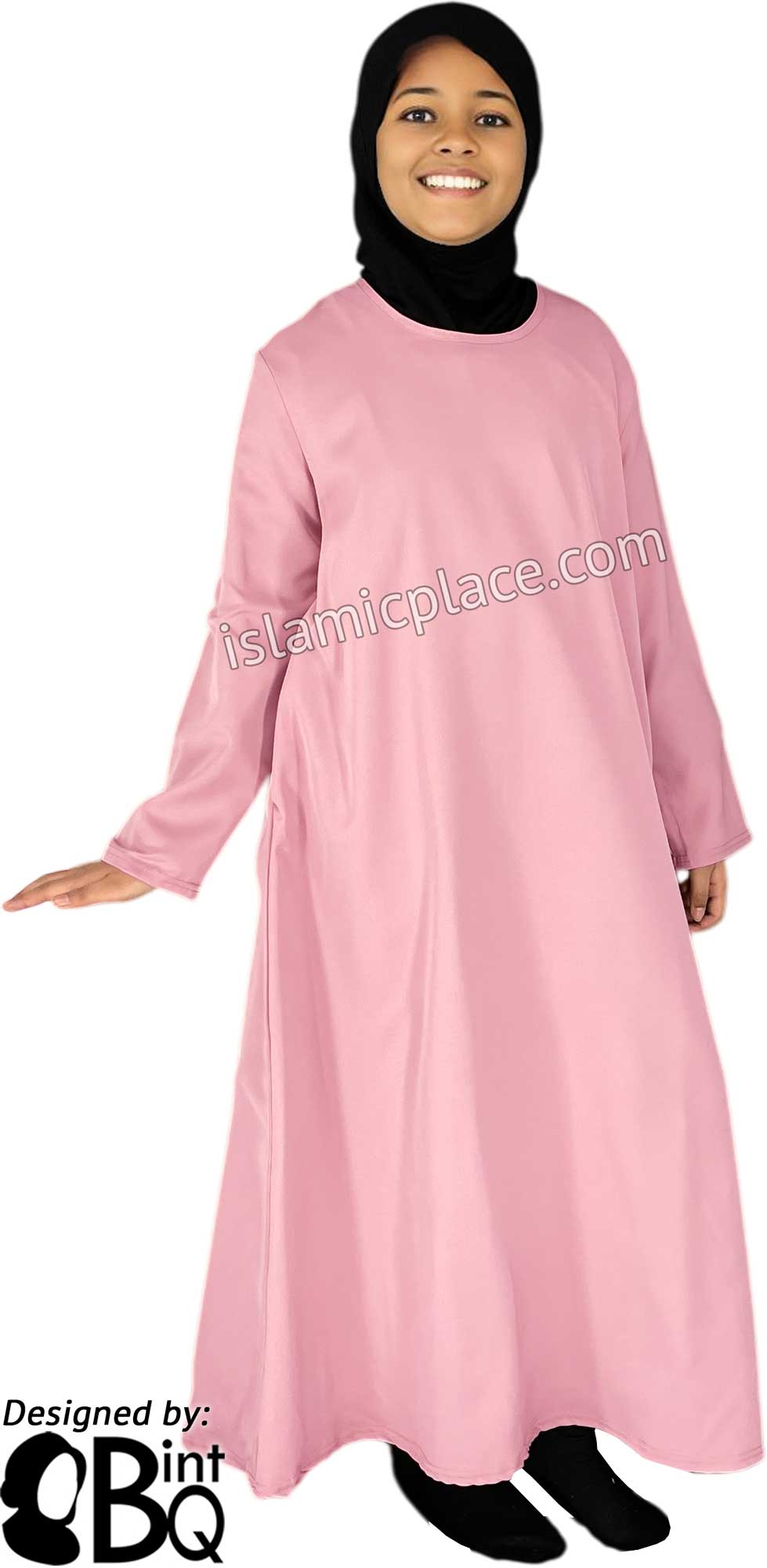Pink - Girl's Basics Plain Abaya by BintQ