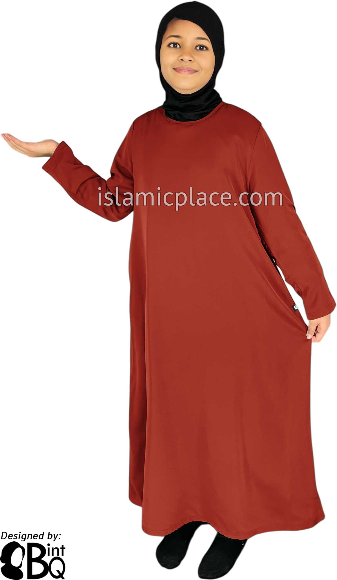 Rust - Girl's Basics Plain Abaya by BintQ
