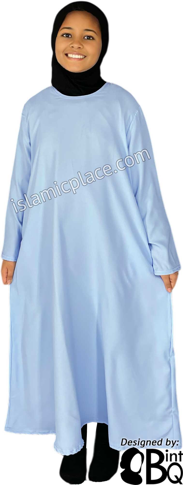 Sky Blue - Girl's Basics Plain Abaya by BintQ