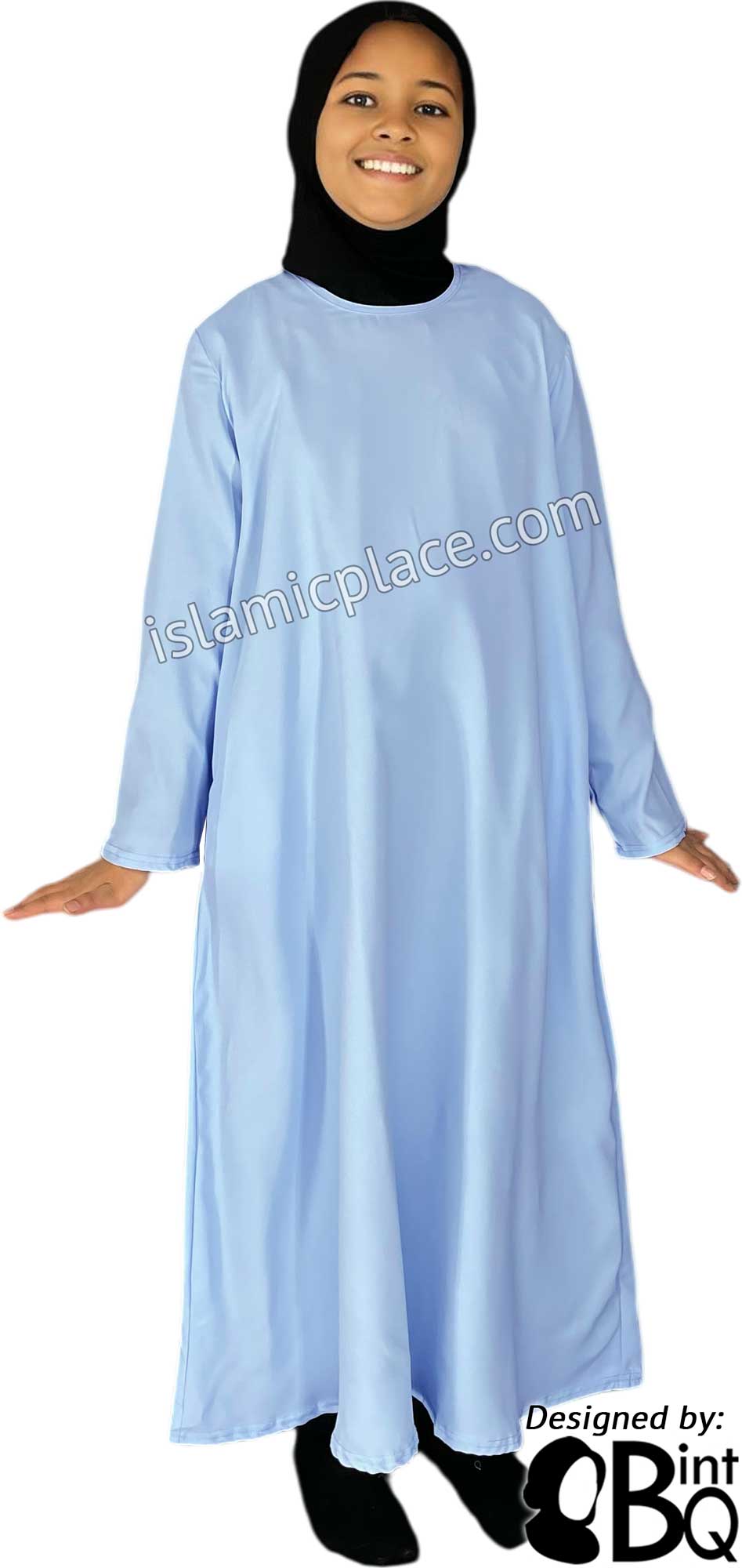Sky Blue - Girl's Basics Plain Abaya by BintQ