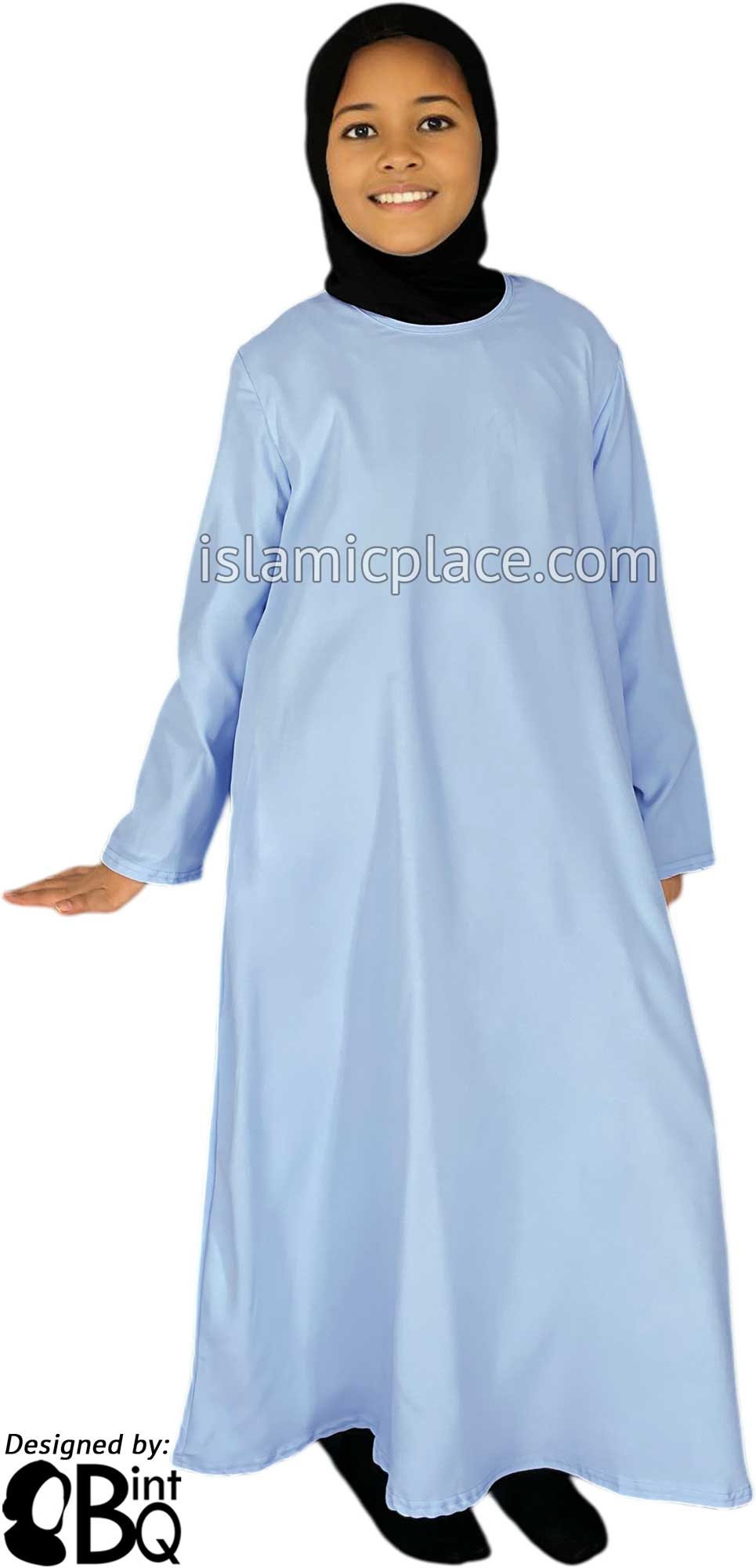 Sky Blue - Girl's Basics Plain Abaya by BintQ