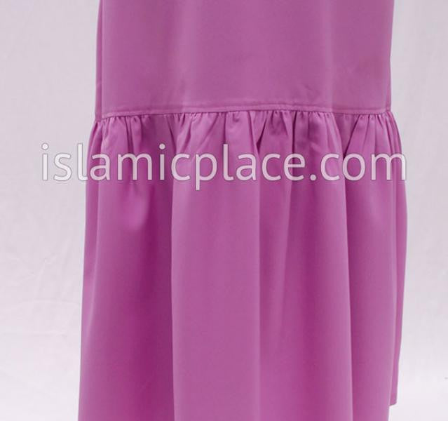 Close up Raspberry Pink Mini Pleats Abaya - BQS3