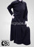 Navy Blue Chic Collar Abaya with Pleating - BQS6