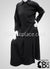 Black Chic Collar Abaya with Pleating - BQS6
