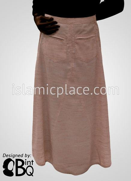 Tea Pink Tweed Skirt with Pockets - BQ126