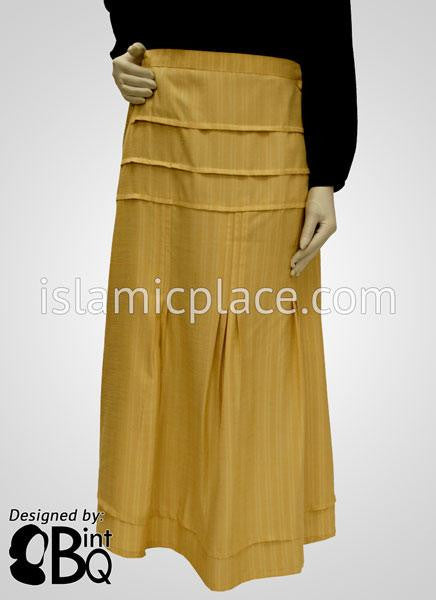 Pleated Muted Gold Skirt - BQ129