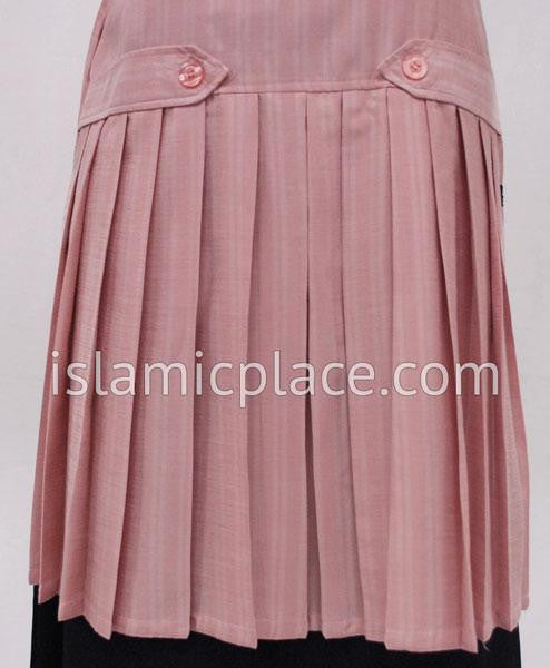 Close up Pleated Rose Pink Striped Kameez - BQ128